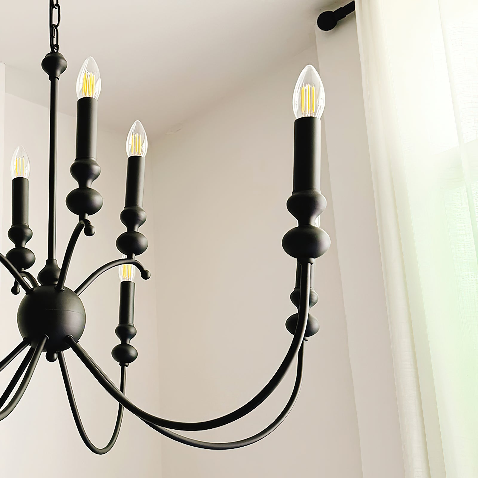 Crest Chandelier Métal Noir Industriel Vintage Premium - Neutralighting