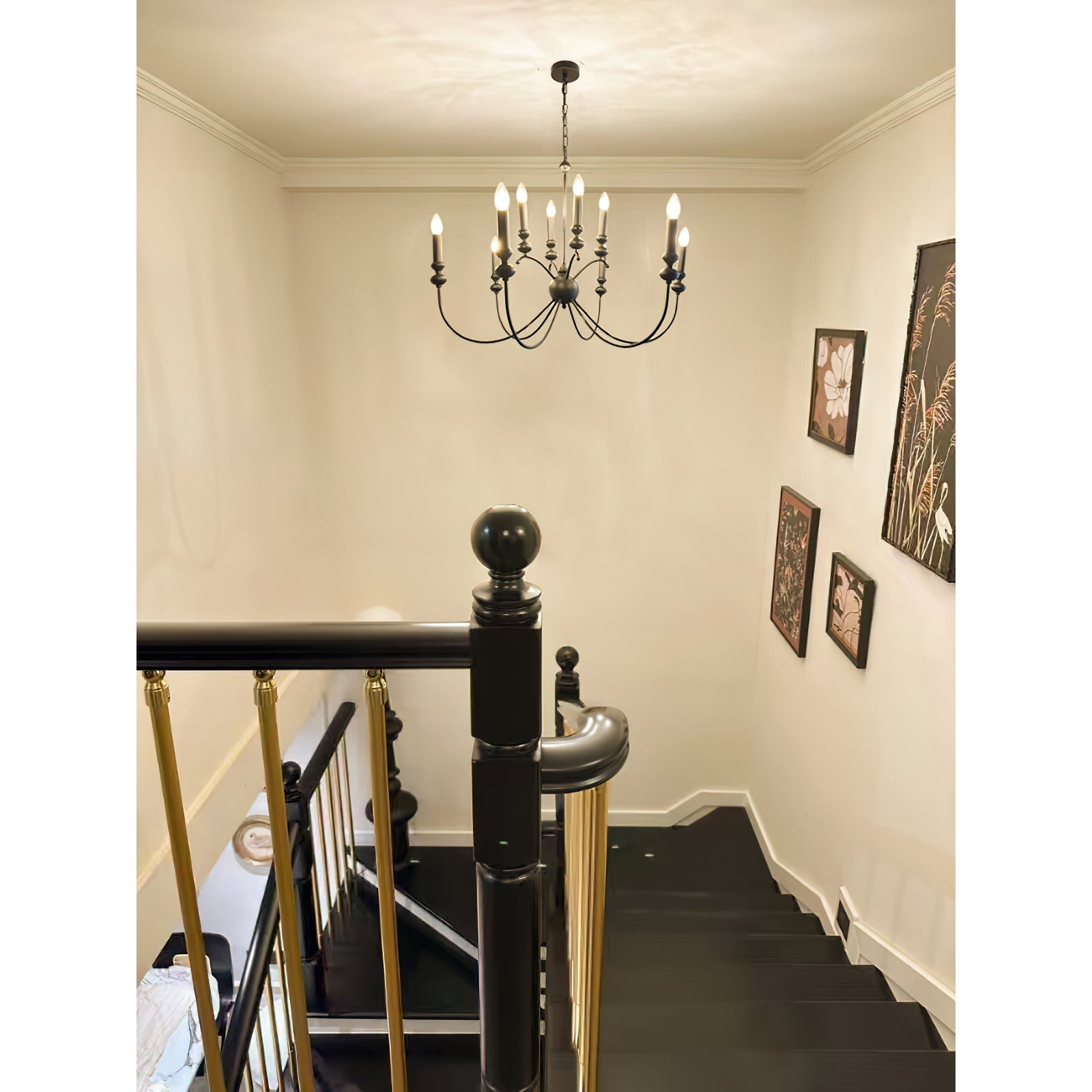 Crest Chandelier Métal Noir Industriel Vintage Premium - Neutralighting