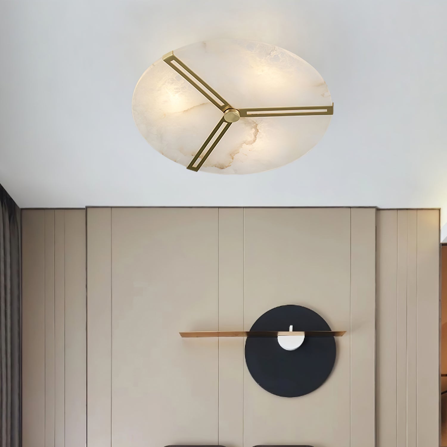Aveline Alabaster Flush Mount Ceiling Light - Letslighting