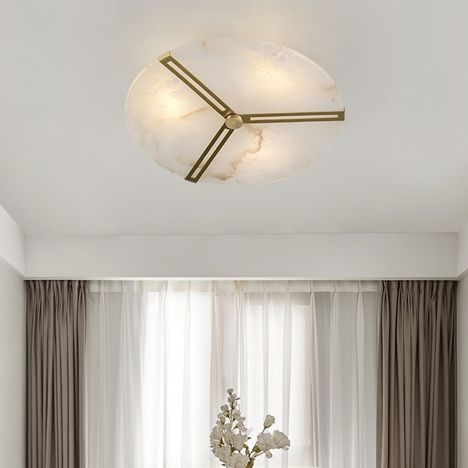 Aveline Alabaster Flush Mount Ceiling Light - Letslighting