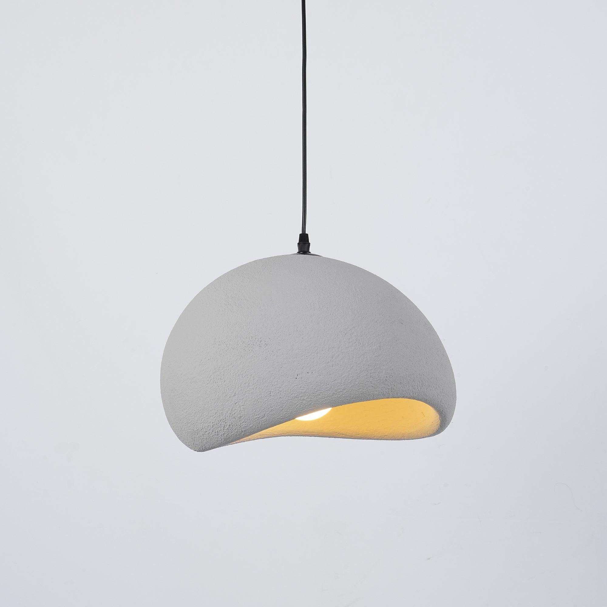 Solara Pendant Lamp Plaster Half Dome Plug In Wabi Sabi - Neutralighting