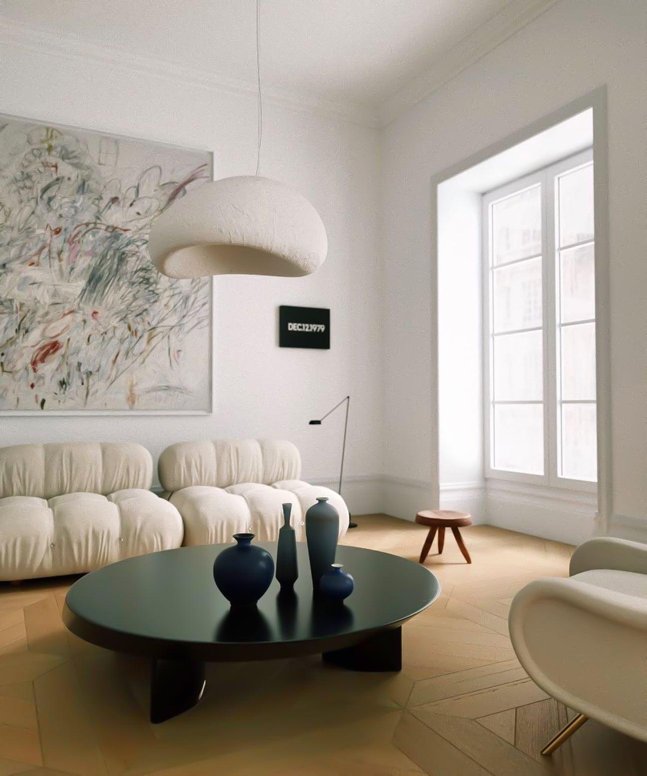 Solara Pendant Lamp Plaster Half Dome Plug In Wabi Sabi - Neutralighting