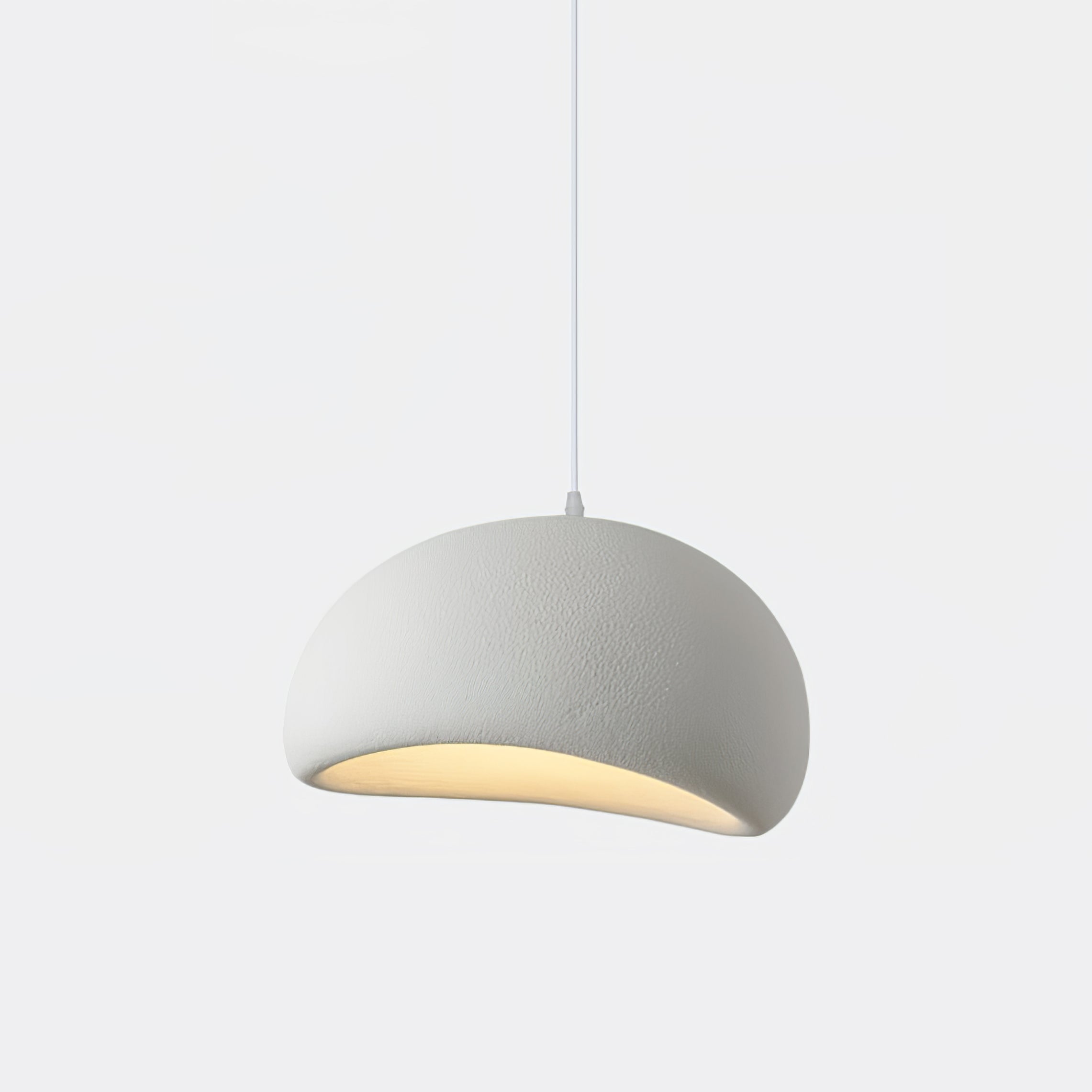 Solara Pendant Lamp Plaster Half Dome Plug In Wabi Sabi - Neutralighting