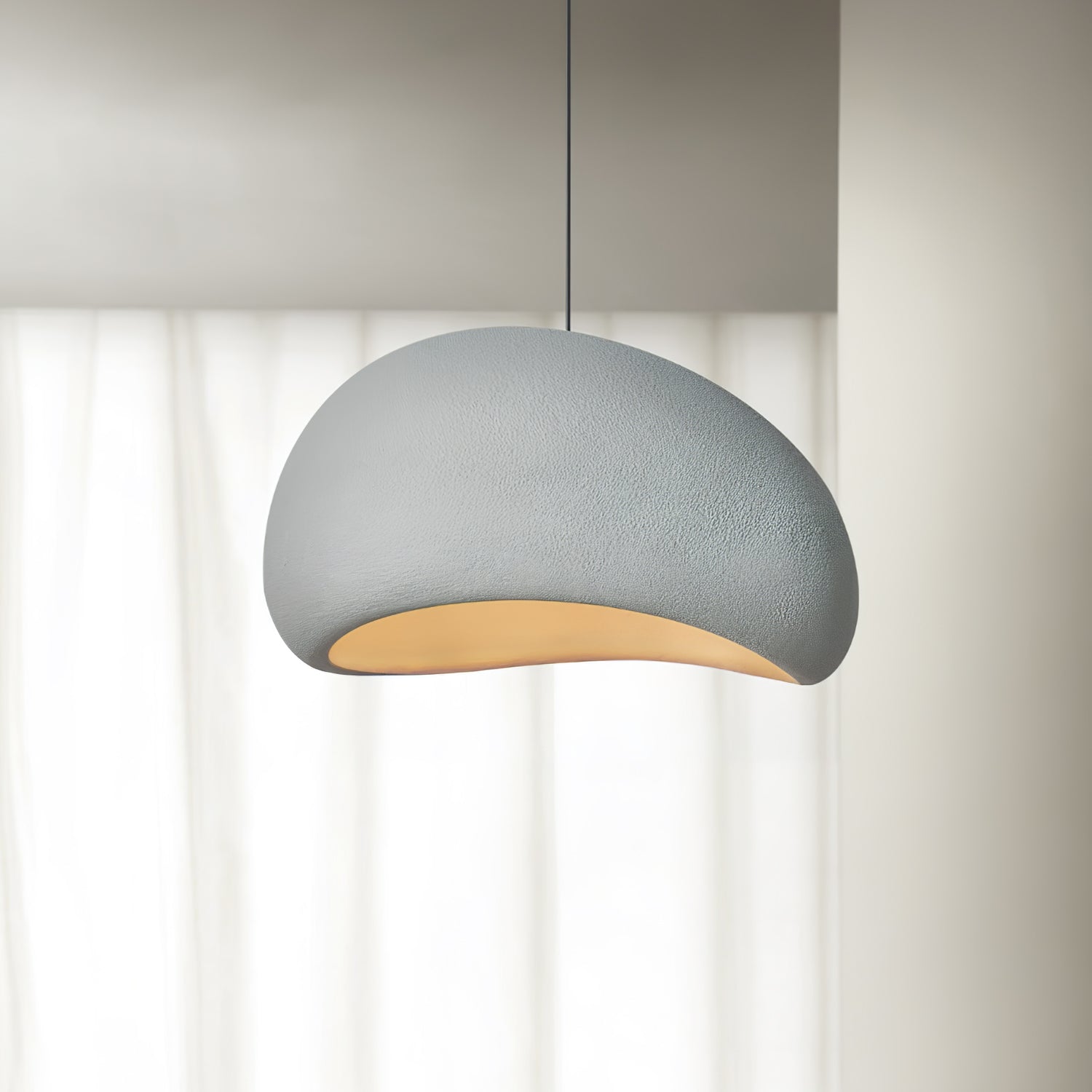 Solara Pendant Lamp Plaster Half Dome Plug In Wabi Sabi - Neutralighting