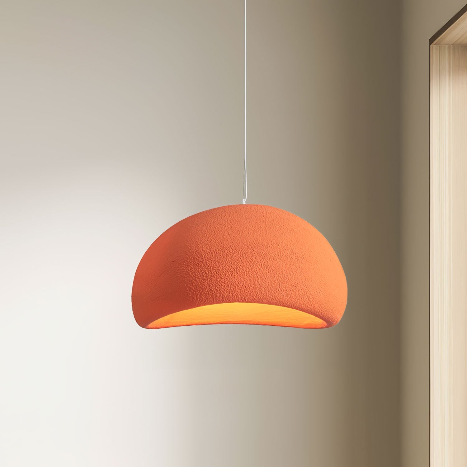 Solara Pendant Lamp Plaster Half Dome Plug In Wabi Sabi - Neutralighting