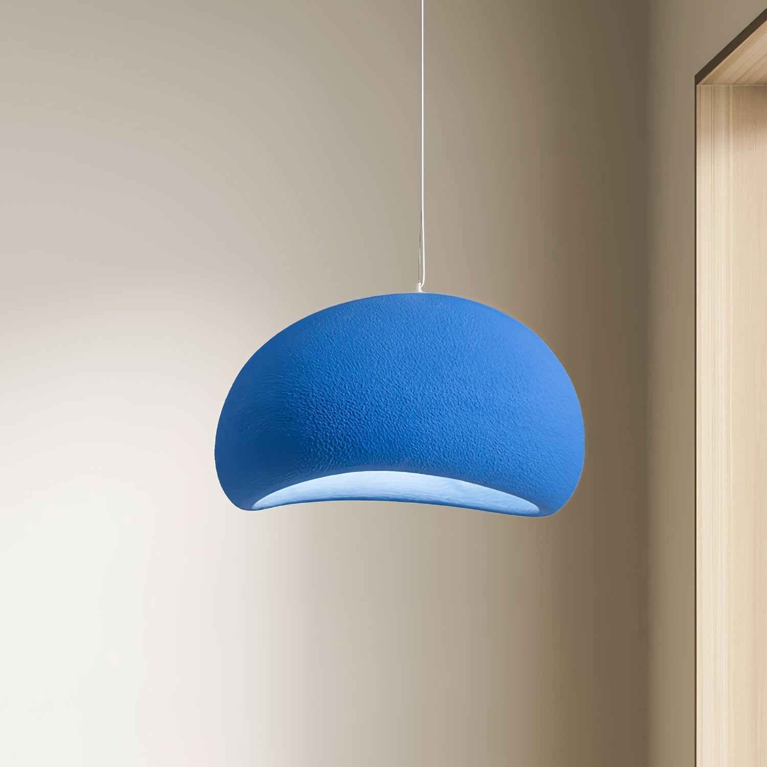 Solara Pendant Lamp Plaster Half Dome Plug In Wabi Sabi - Neutralighting