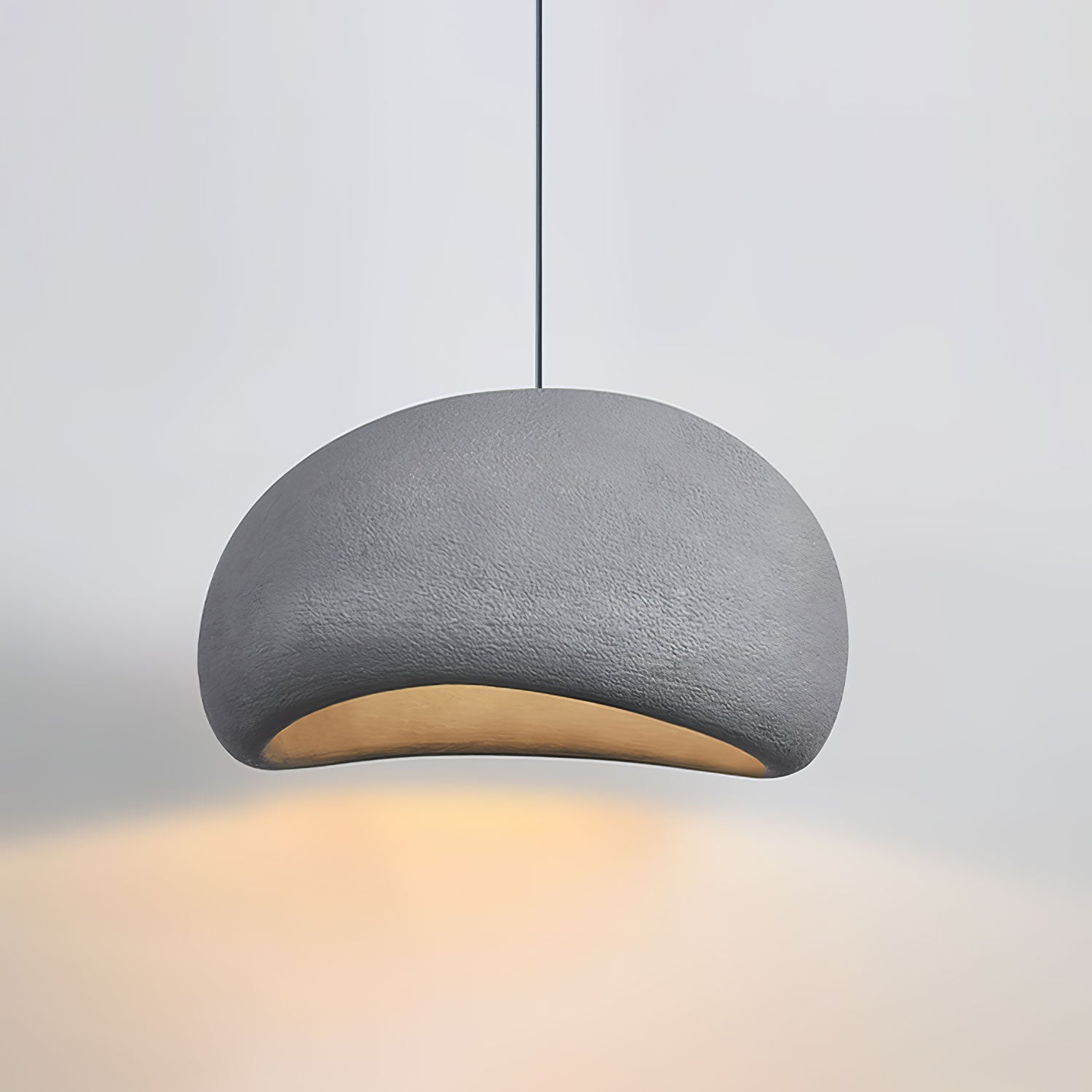 Solara Pendant Lamp Plaster Half Dome Plug In Wabi Sabi - Neutralighting
