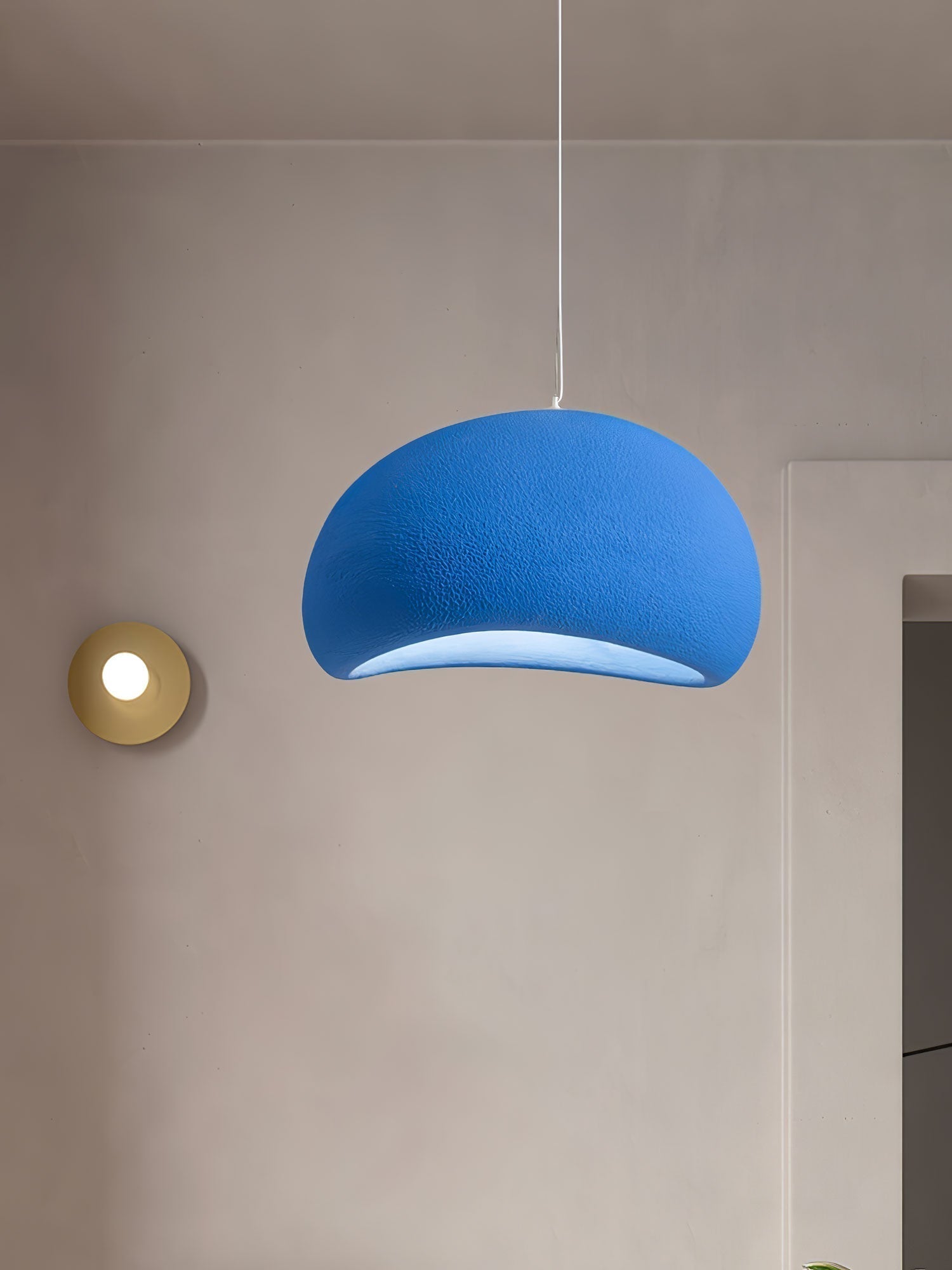 Solara Pendant Lamp Plaster Half Dome Plug In Wabi Sabi - Neutralighting