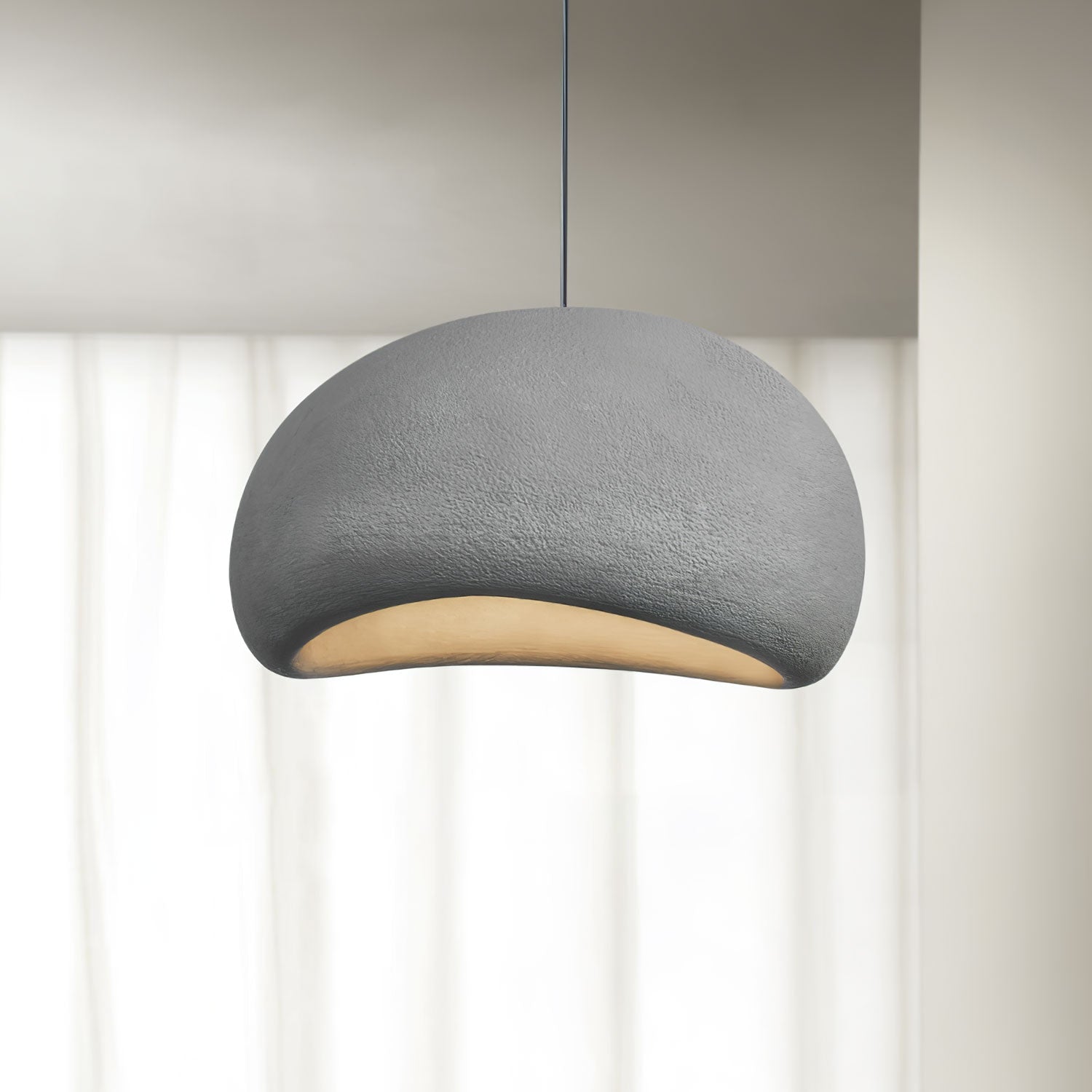 Solara Pendant Lamp Plaster Half Dome Plug In Wabi Sabi - Neutralighting