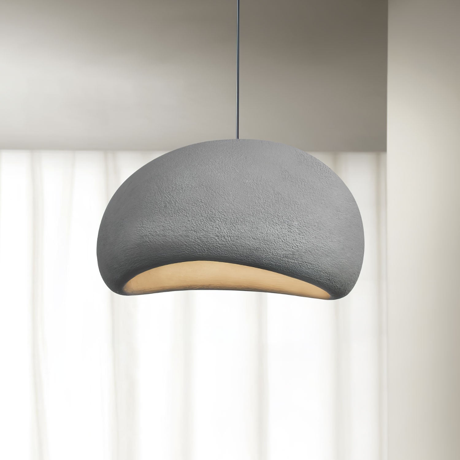 Solara Pendant Lamp Plaster Half Dome Plug In Wabi Sabi - Neutralighting