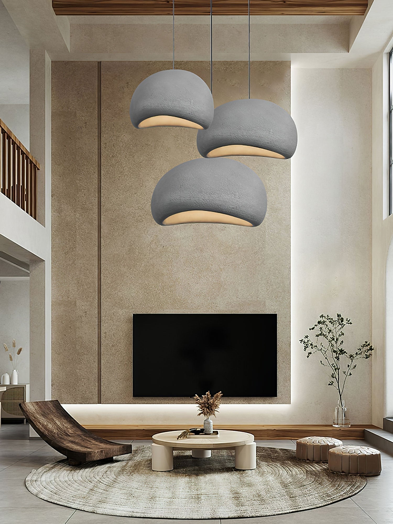 Solara Pendant Lamp Plaster Half Dome Plug In Wabi Sabi - Neutralighting