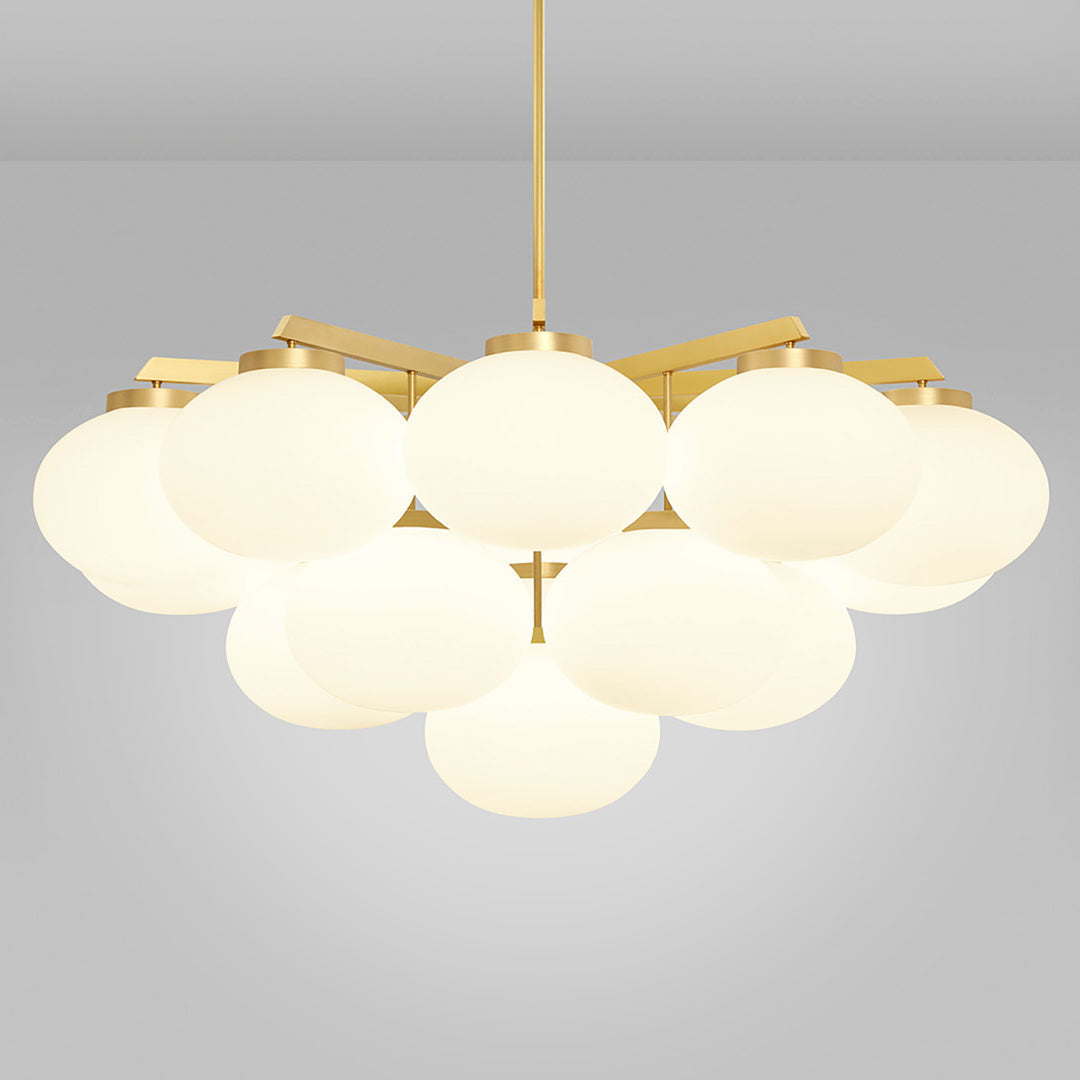 Edge Chandelier Métal Laiton Verre Élégance Premium - Neutralighting