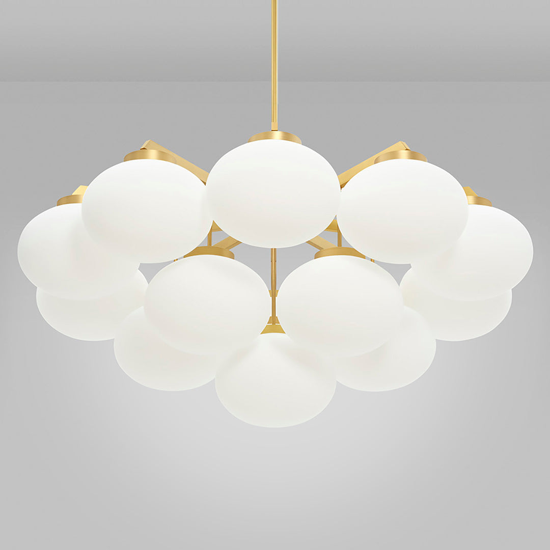 Edge Chandelier Métal Laiton Verre Élégance Premium - Neutralighting