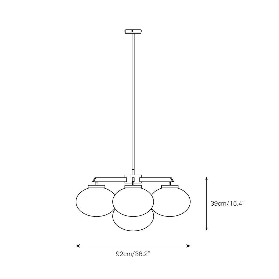 Edge Chandelier Métal Laiton Verre Élégance Premium - Neutralighting