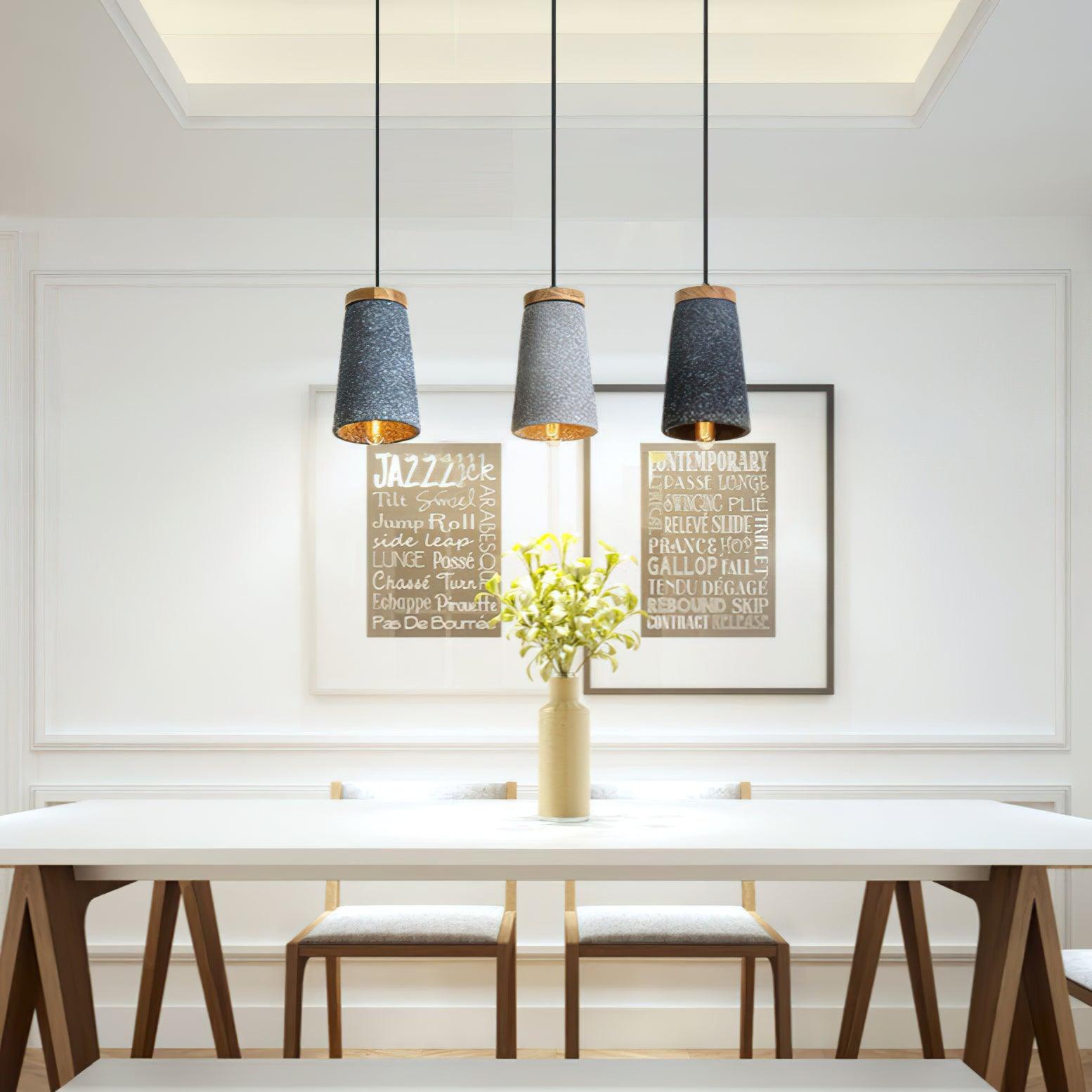 Althere Lustre Suspendu En Bois Et Ciment - Neutralighting