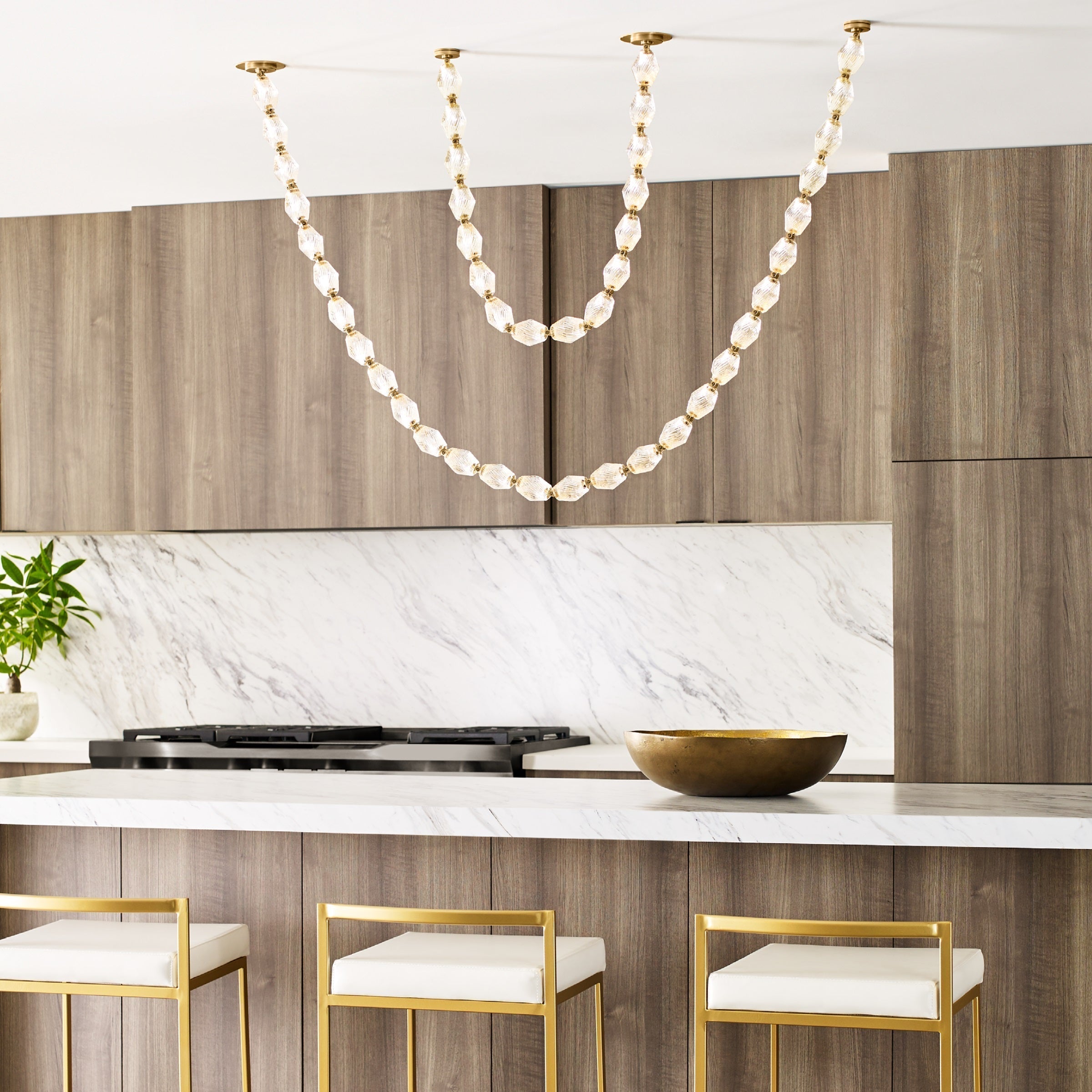 Karma Chandelier Métal Verre Minimaliste Moderne - Neutralighting