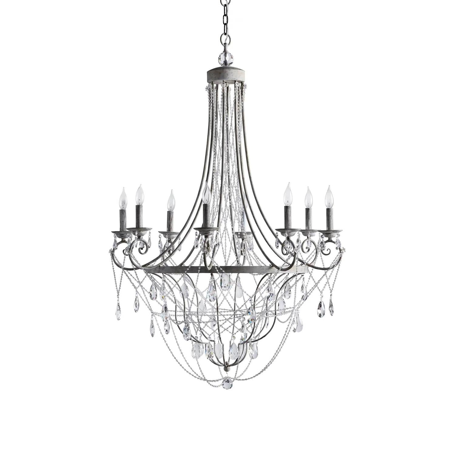 Luster Vintage Industrial Traditional Metal Crystal Chandelier - Lamp Copper