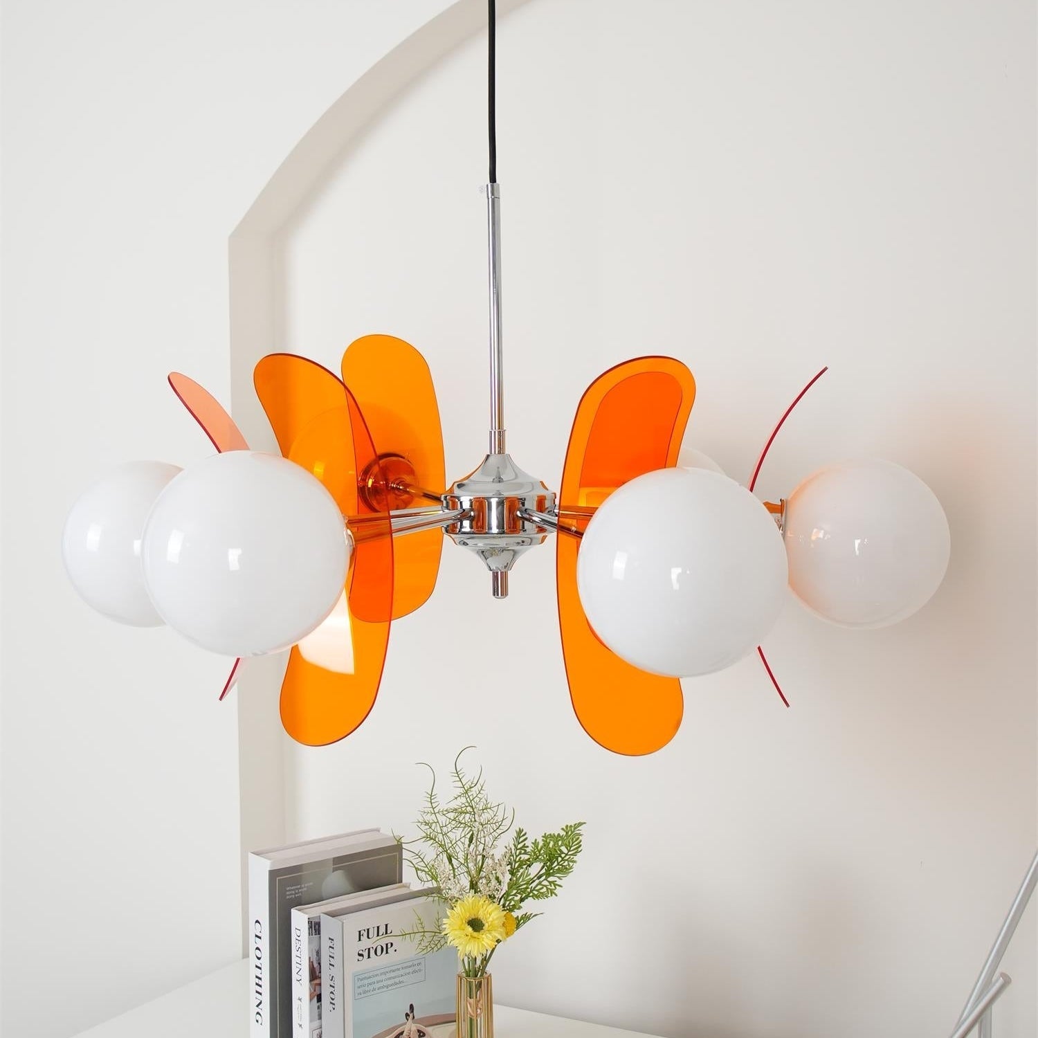 Prism Chandelier Sputnik Créatif En Verre Orange Et Acrylique - Neutralighting
