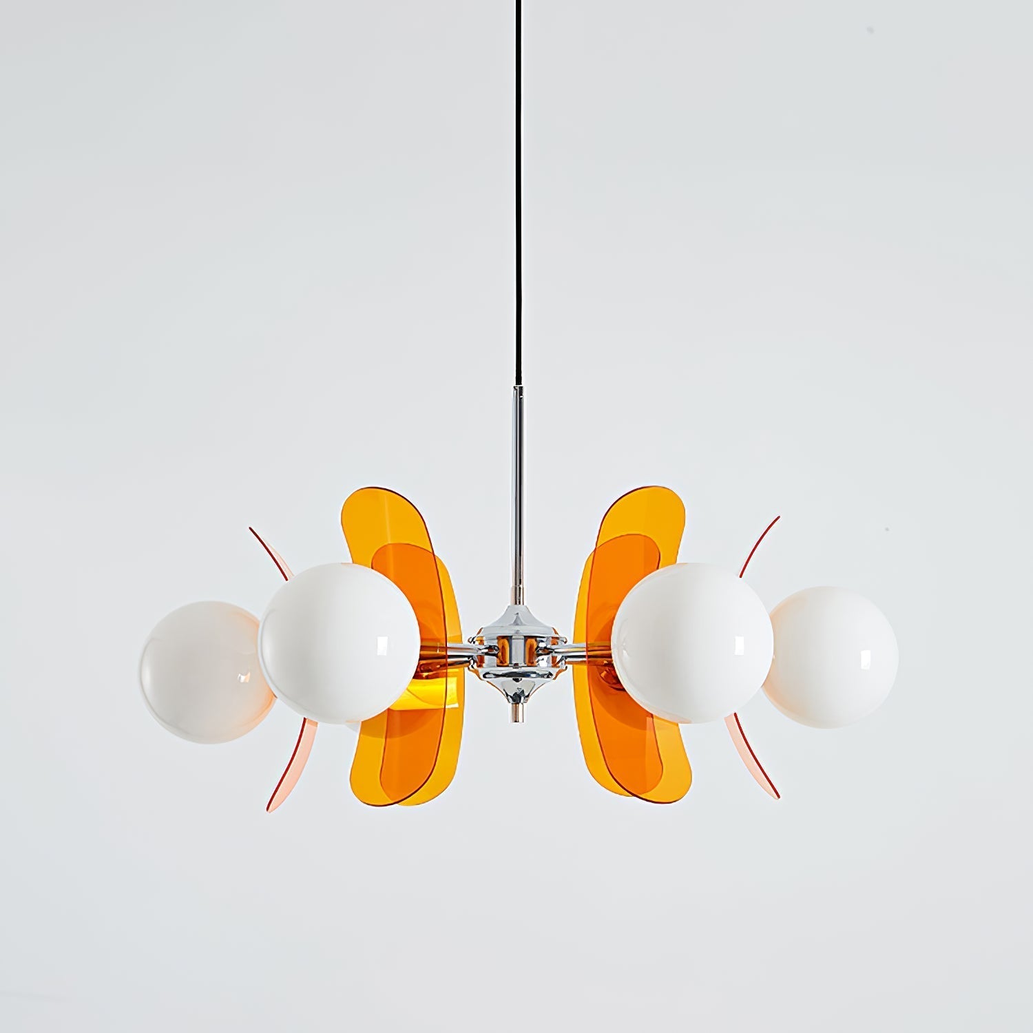 Prism Chandelier Sputnik Créatif En Verre Orange Et Acrylique - Neutralighting