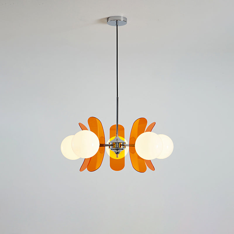 Prism Chandelier Sputnik Créatif En Verre Orange Et Acrylique - Neutralighting