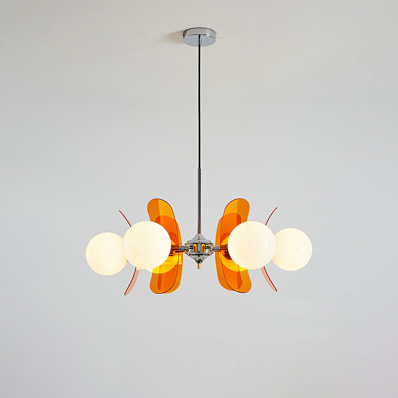 Prism Chandelier Sputnik Créatif En Verre Orange Et Acrylique - Neutralighting