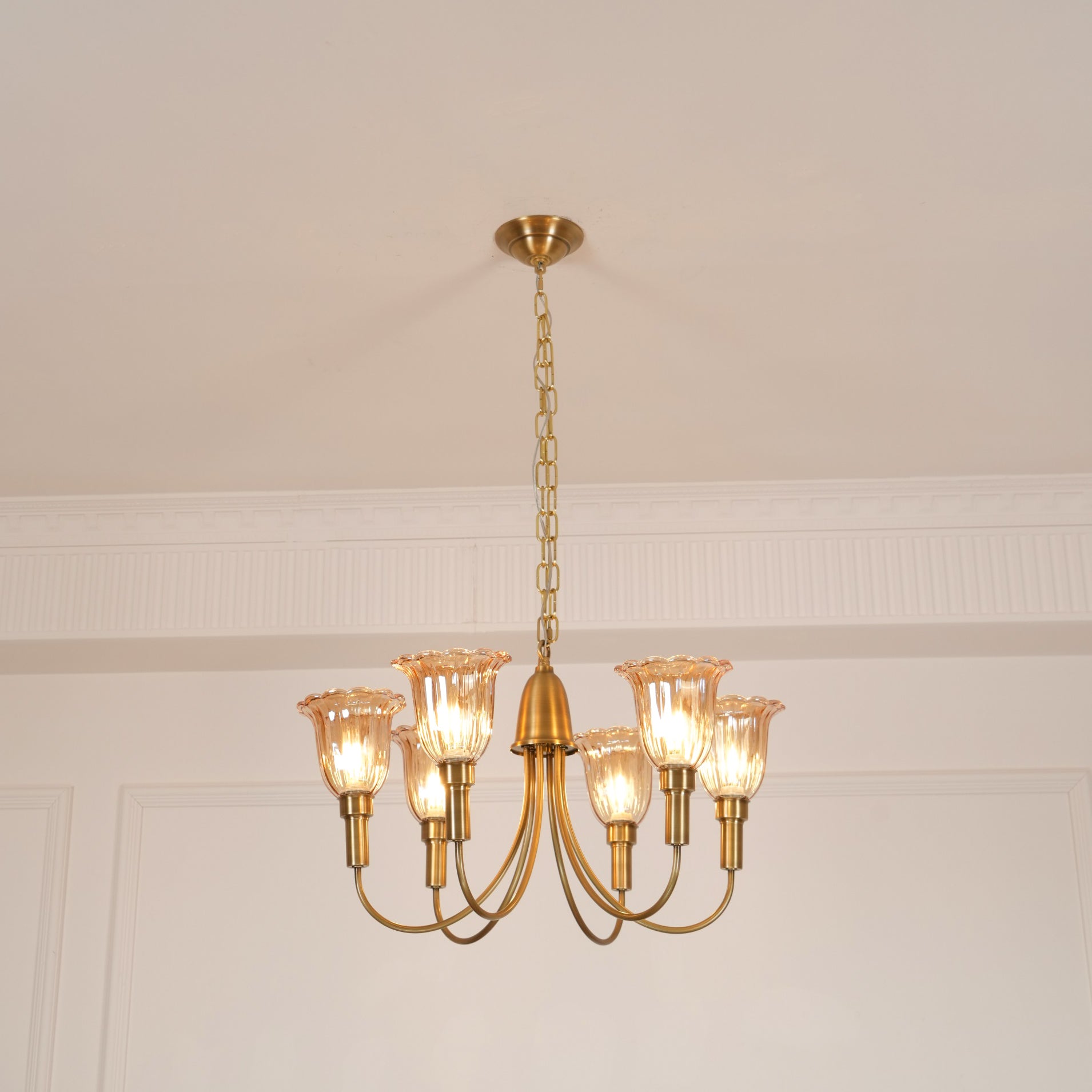 Tempo Chandelier Métal Laiton Art Déco Vintage - Neutralighting