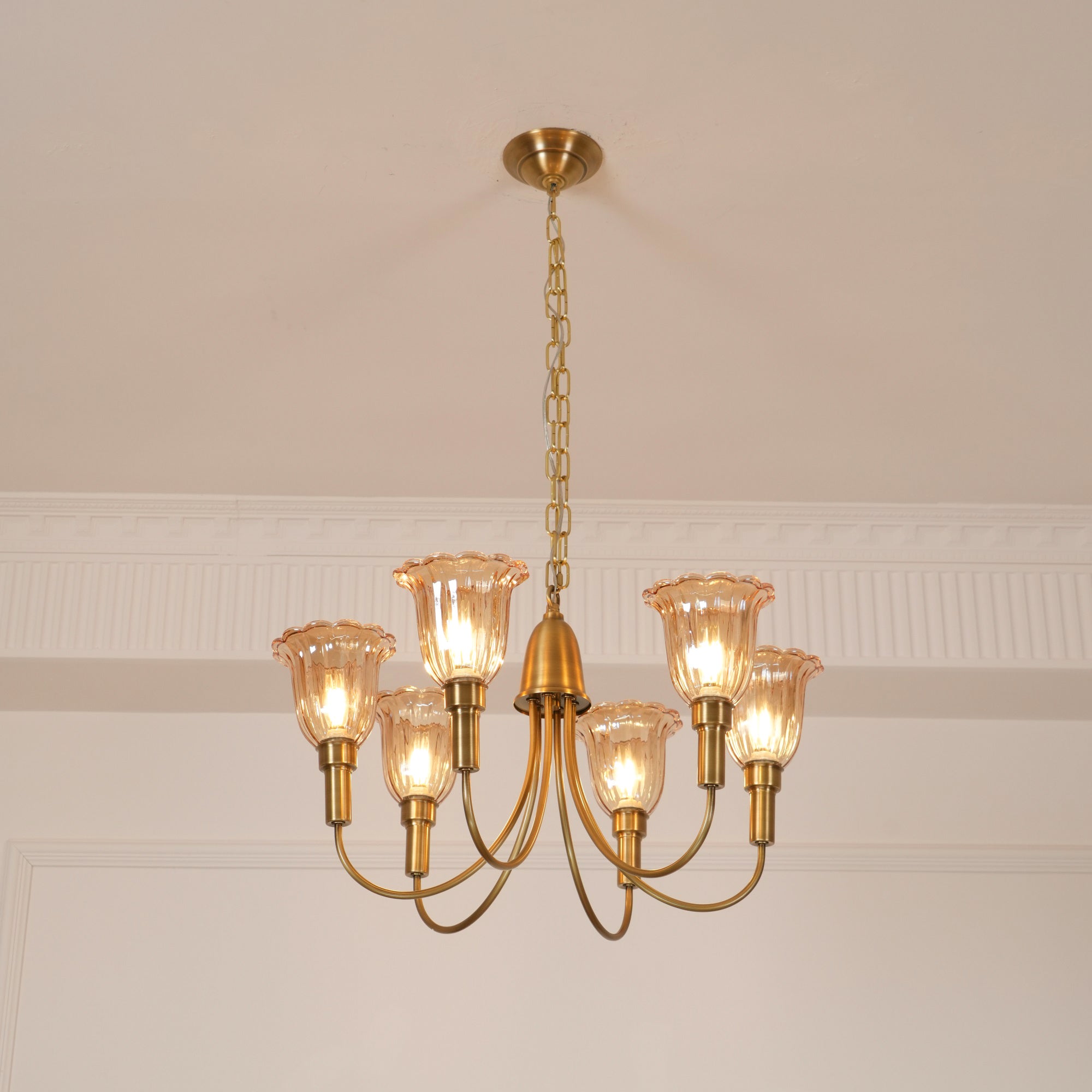 Tempo Chandelier Métal Laiton Art Déco Vintage - Neutralighting