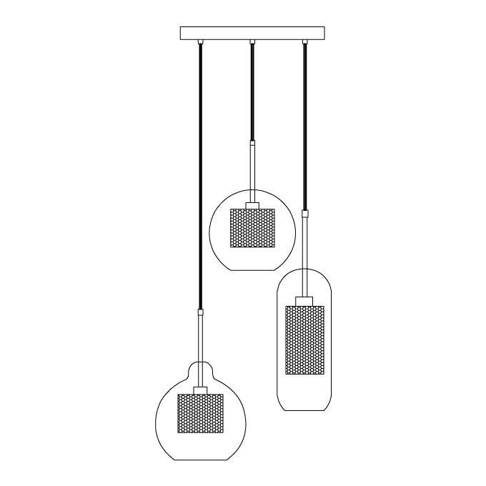 Lustra Lustre Suspendu En Verre Maillage Doré Pour Salle À Manger - Neutralighting