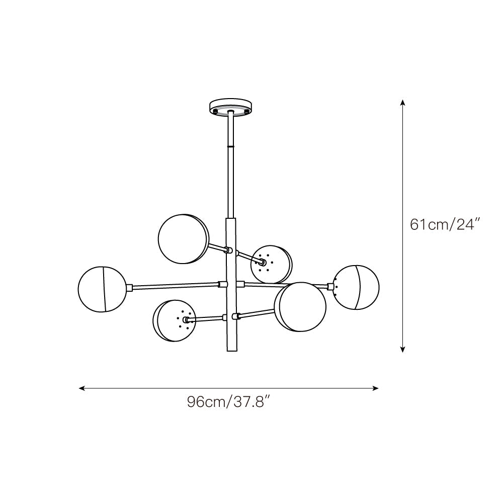 Ultra Chandelier Métal Laiton Verre Minimaliste Moderne - Neutralighting