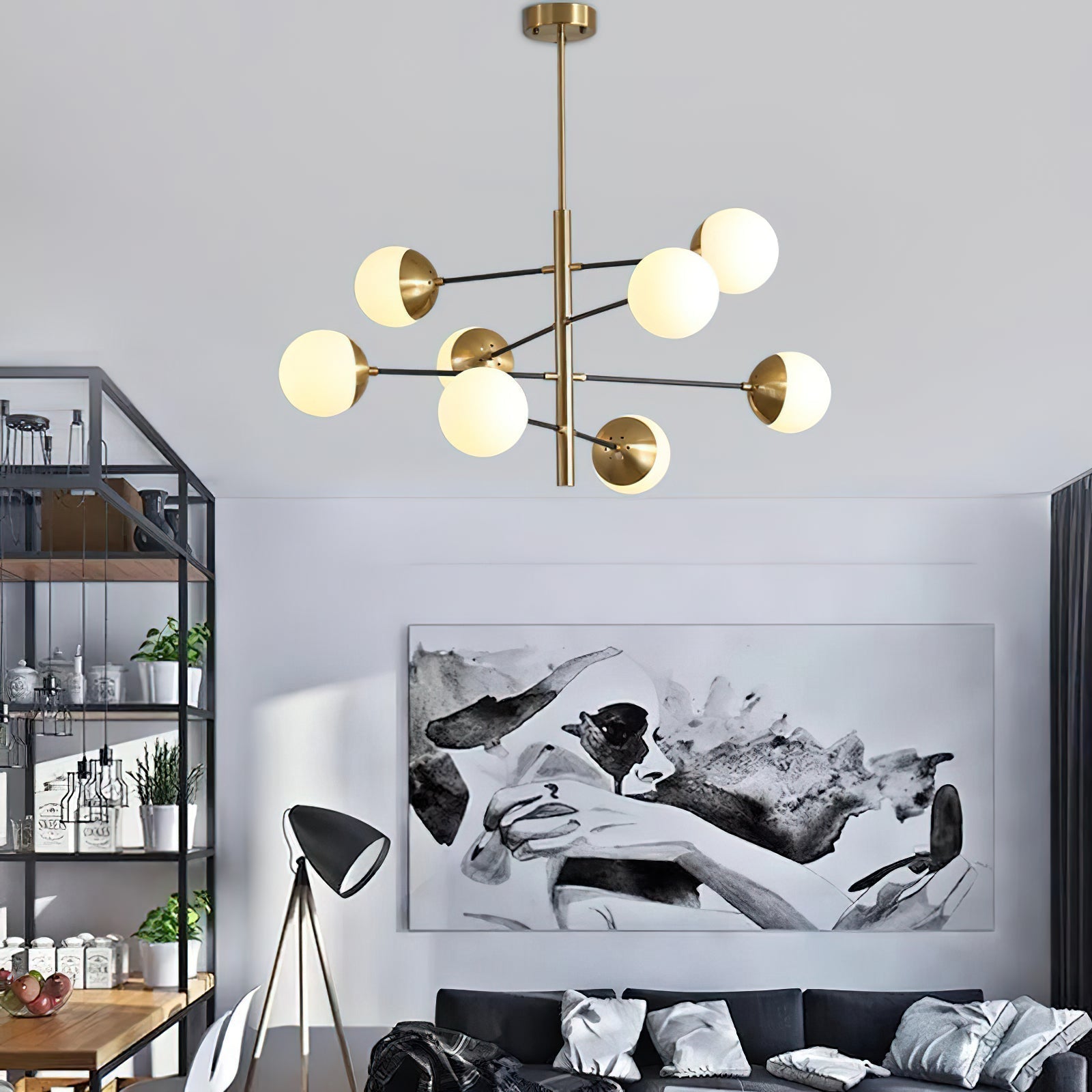 Ultra Chandelier Métal Laiton Verre Minimaliste Moderne - Neutralighting
