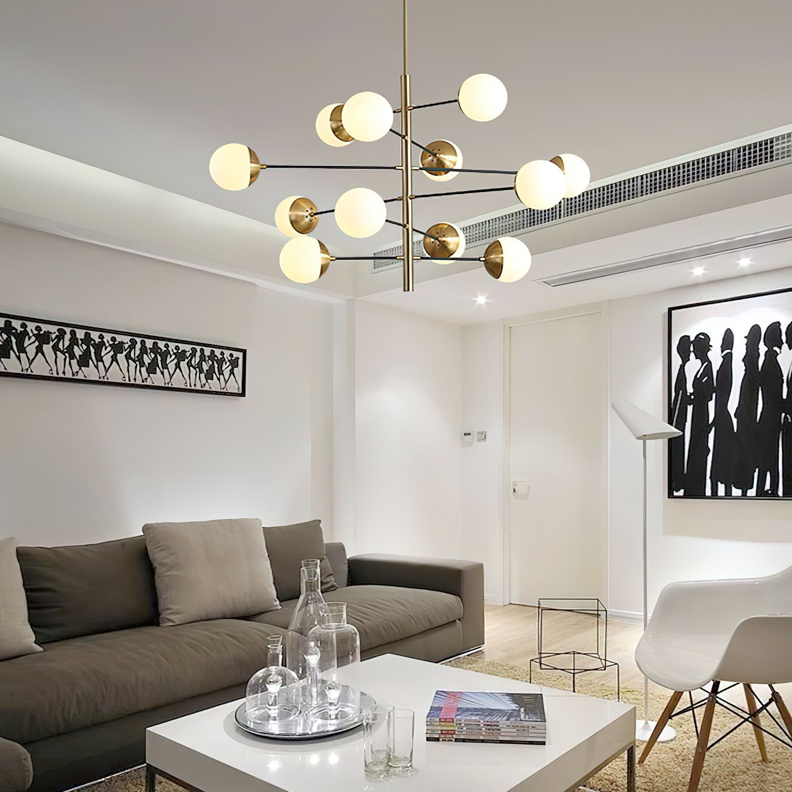Ultra Chandelier Métal Laiton Verre Minimaliste Moderne - Neutralighting