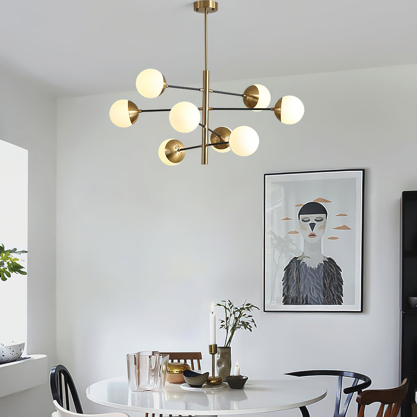 Ultra Chandelier Métal Laiton Verre Minimaliste Moderne - Neutralighting