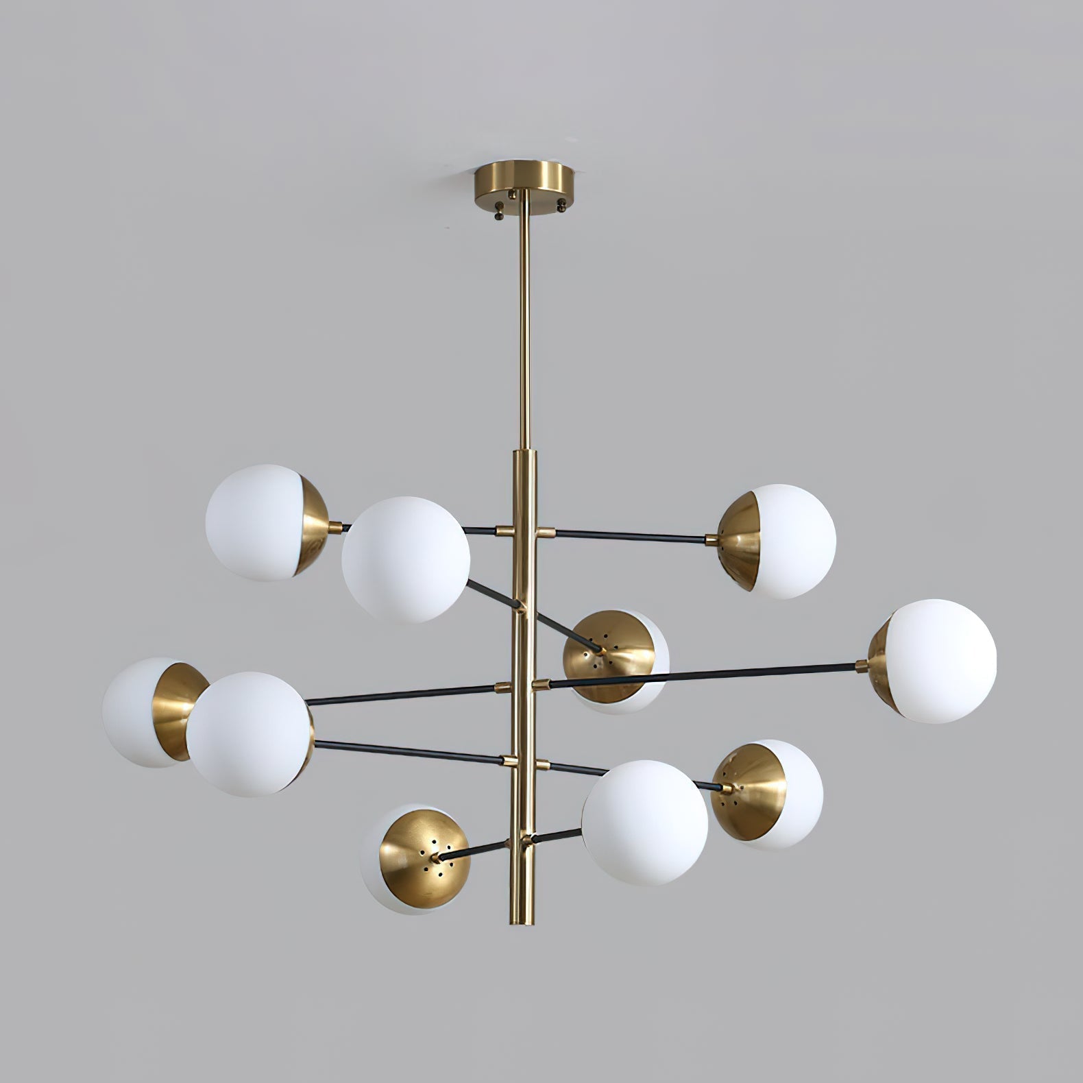 Ultra Chandelier Métal Laiton Verre Minimaliste Moderne - Neutralighting