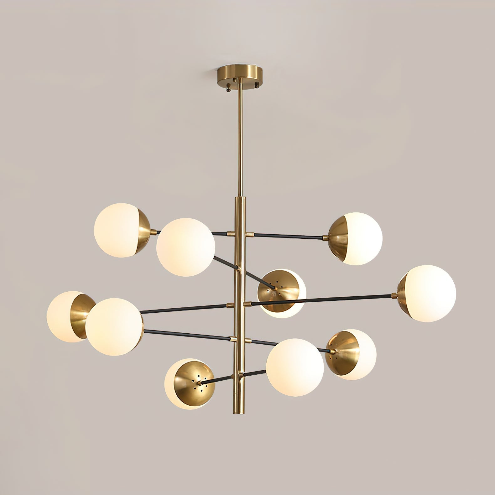 Ultra Chandelier Métal Laiton Verre Minimaliste Moderne - Neutralighting