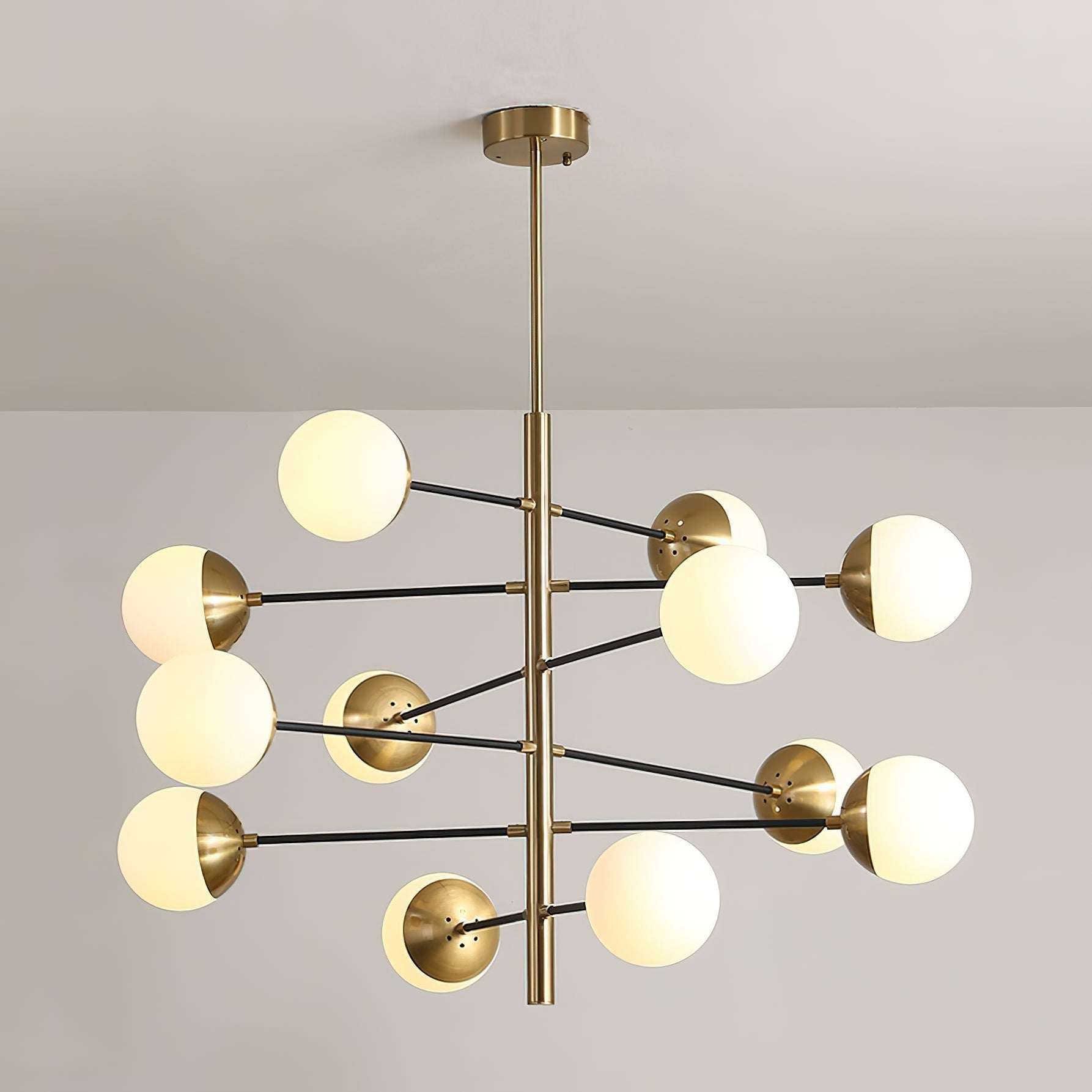 Ultra Chandelier Métal Laiton Verre Minimaliste Moderne - Neutralighting