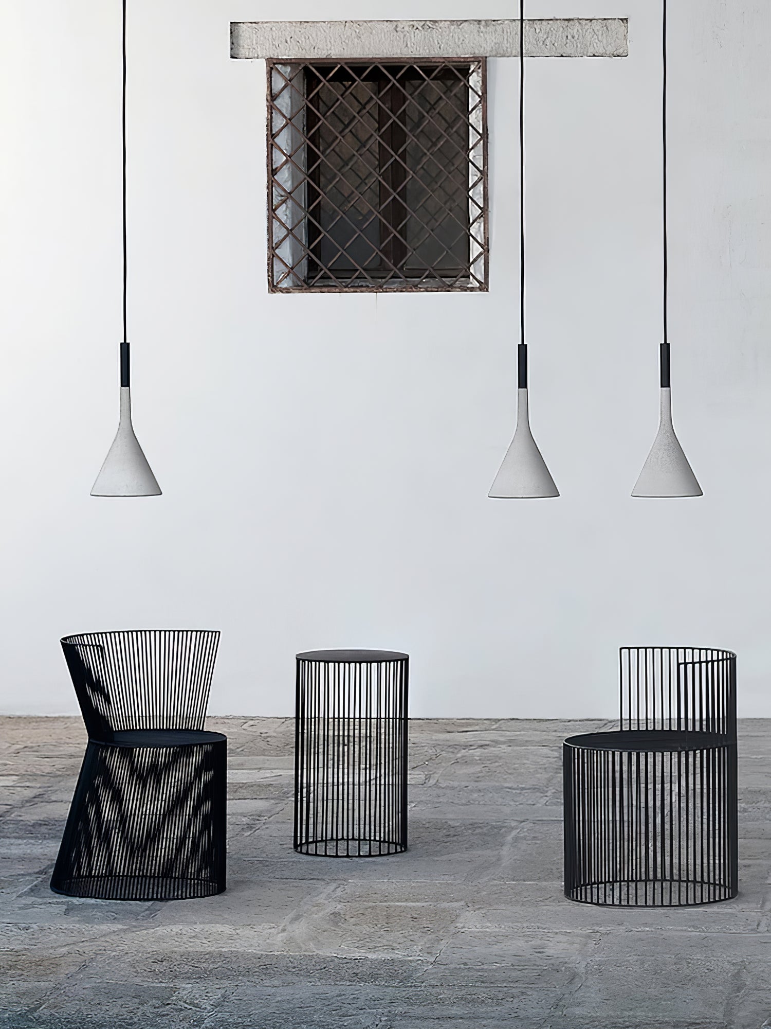 Solara Lampe suspendue conique en béton industrielle - Neutralighting