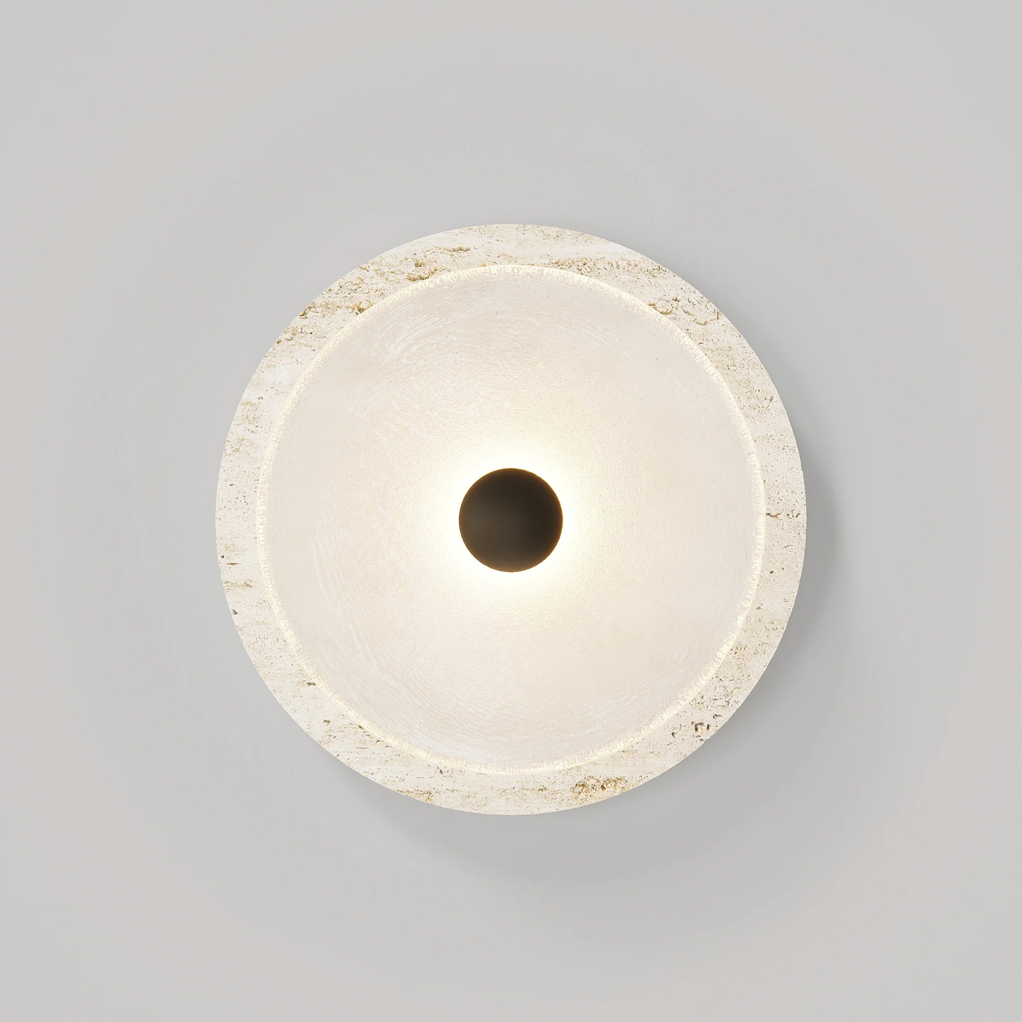 Ether Lampe Murale En Métal Argenté Et Travertin Minimaliste Moderne - Neutralighting