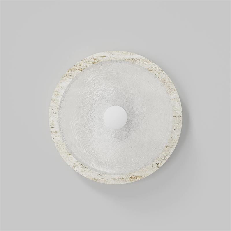 Ether Lampe Murale En Métal Argenté Et Travertin Minimaliste Moderne - Neutralighting