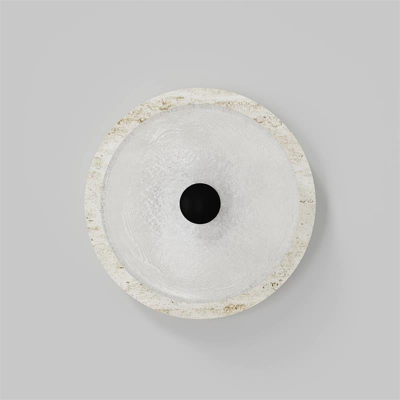 Ether Lampe Murale En Métal Argenté Et Travertin Minimaliste Moderne - Neutralighting