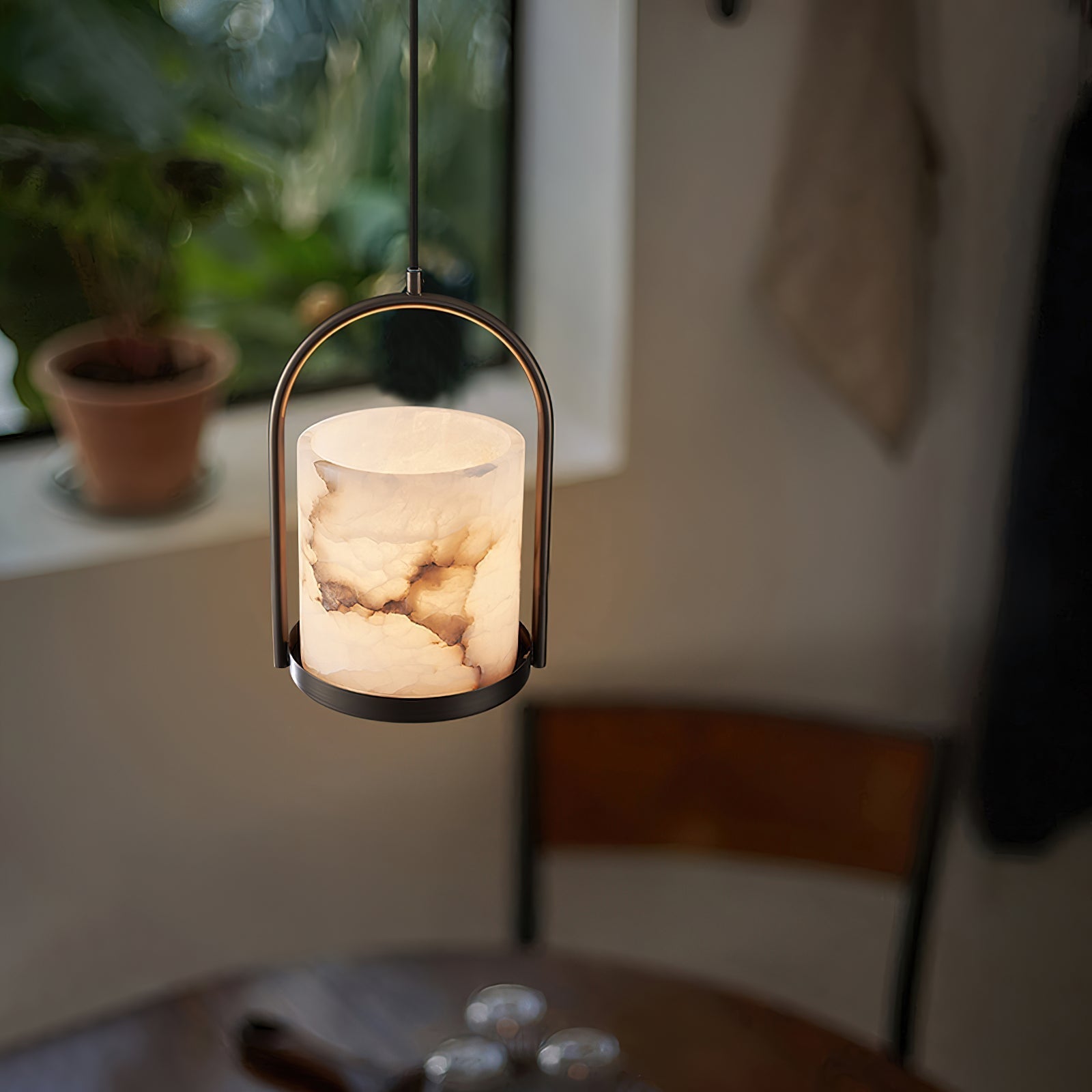 Jewel Lampe Pendante En Métal Laiton Et Albâtre Minimaliste Moderne - Neutralighting
