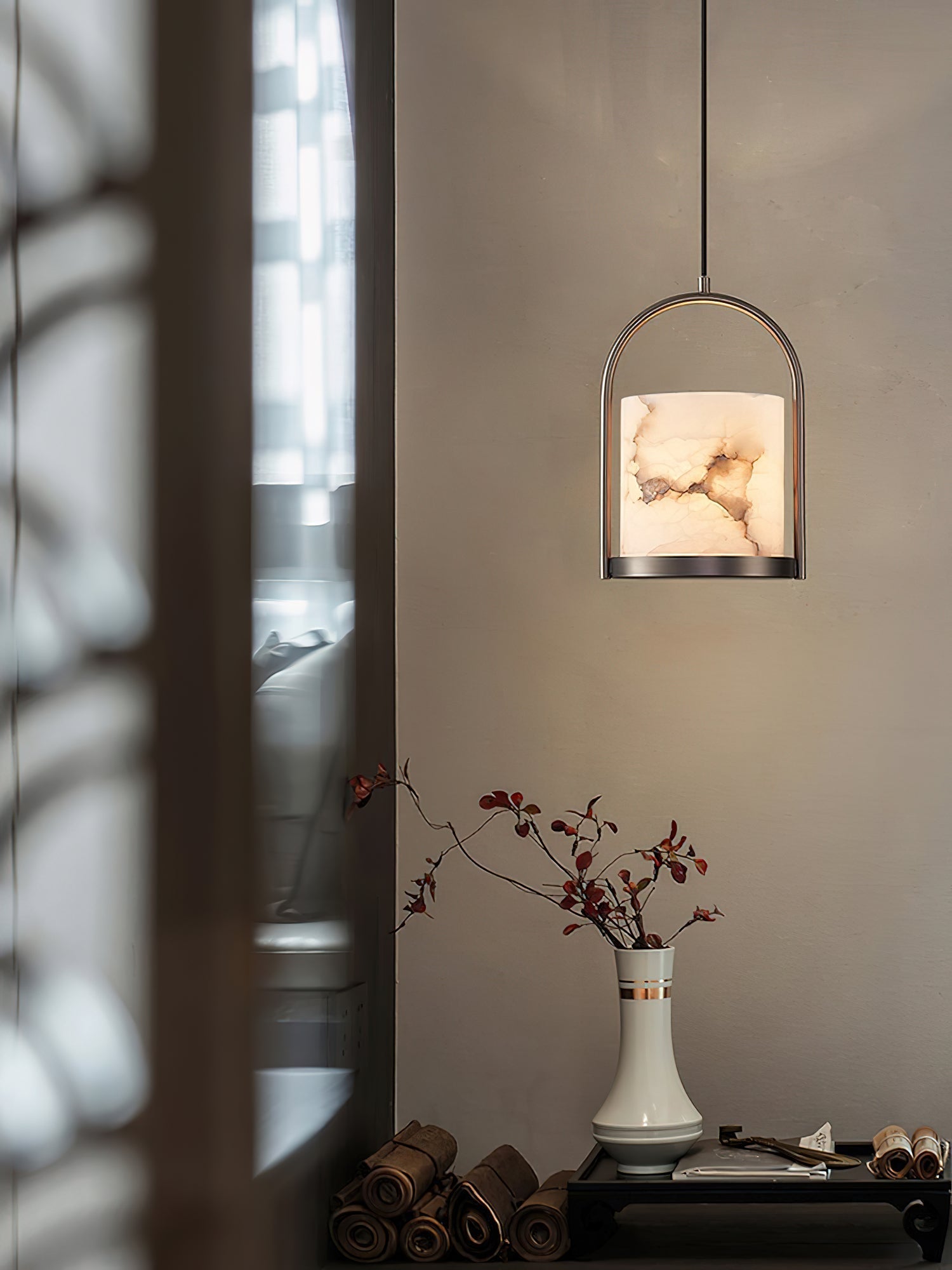 Jewel Lampe Pendante En Métal Laiton Et Albâtre Minimaliste Moderne - Neutralighting