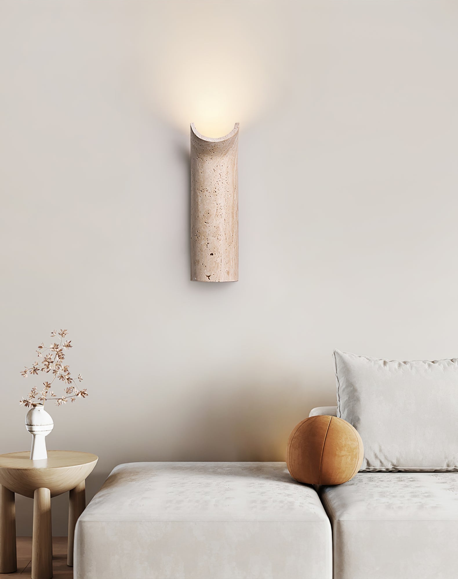 Lycoris Applique Murale Conique en Travertin - Neutralighting