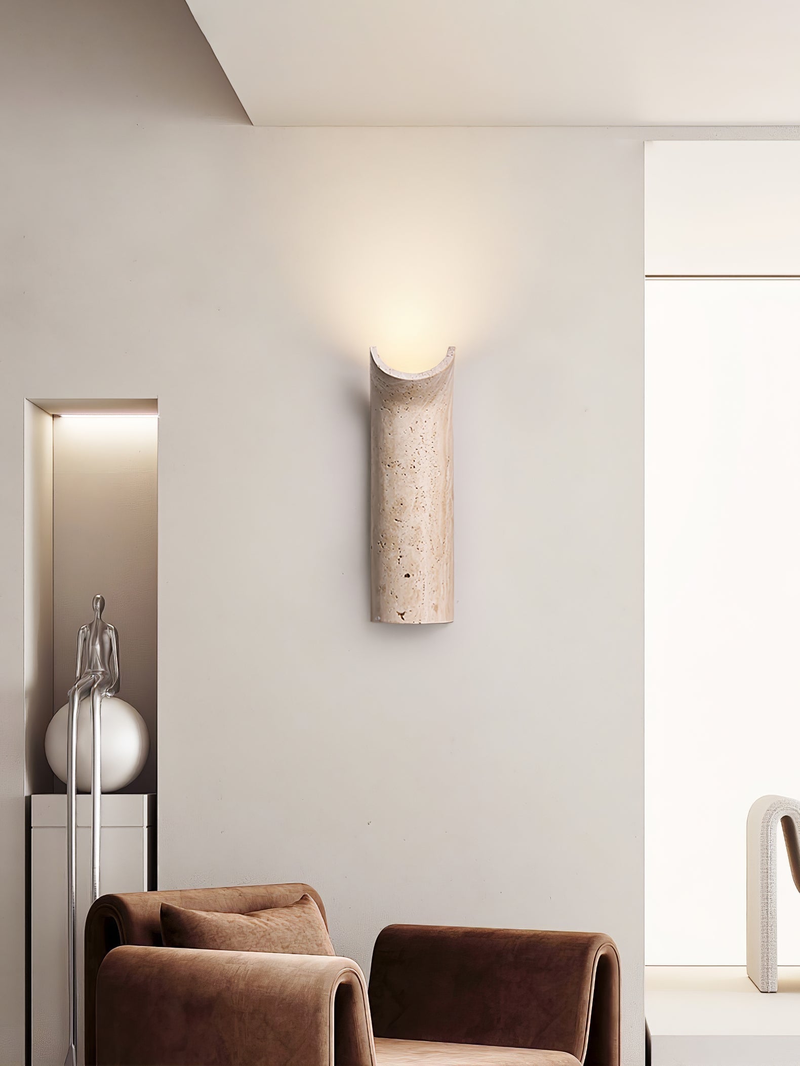 Lycoris Applique Murale Conique en Travertin - Neutralighting