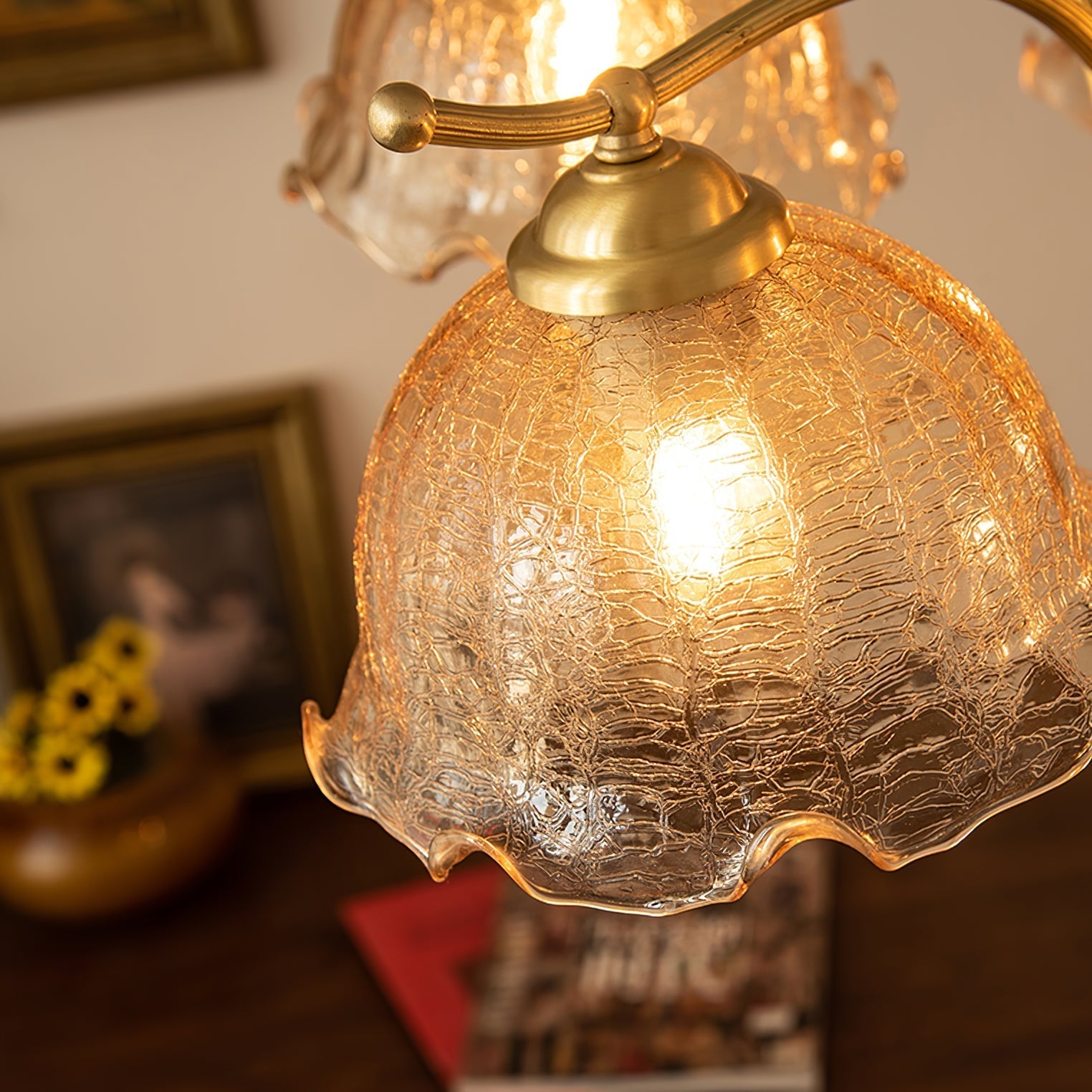 Ogle Lustre Métal Verre Fleur Créativité Individuelle - Neutralighting