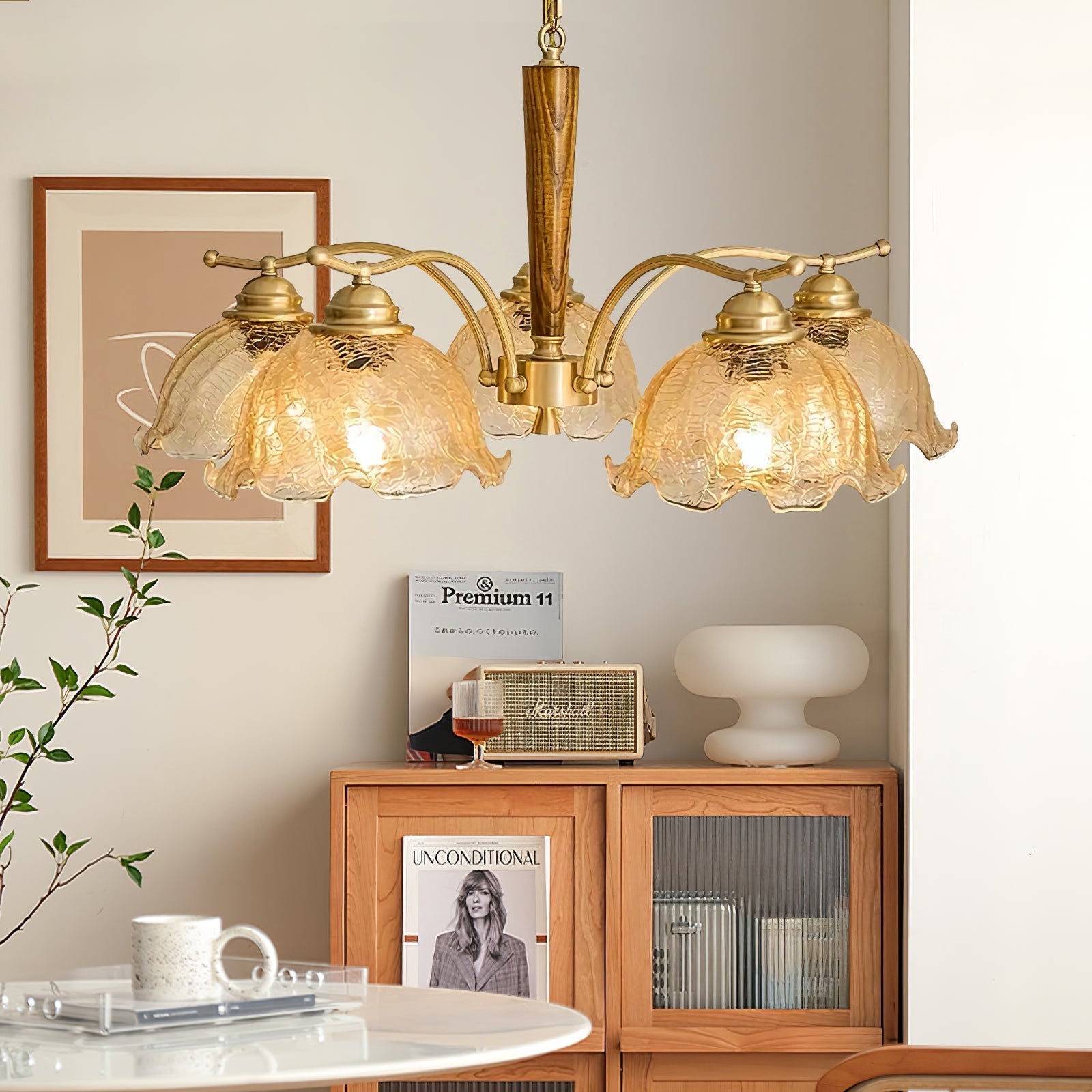 Ogle Lustre Métal Verre Fleur Créativité Individuelle - Neutralighting