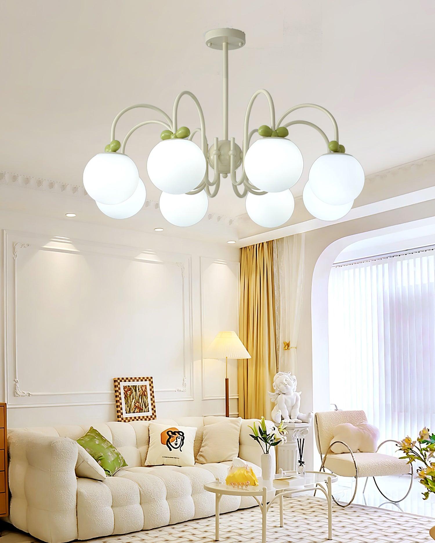 Cherry Lustre Globe Dépoli Branches Crème - Neutralighting