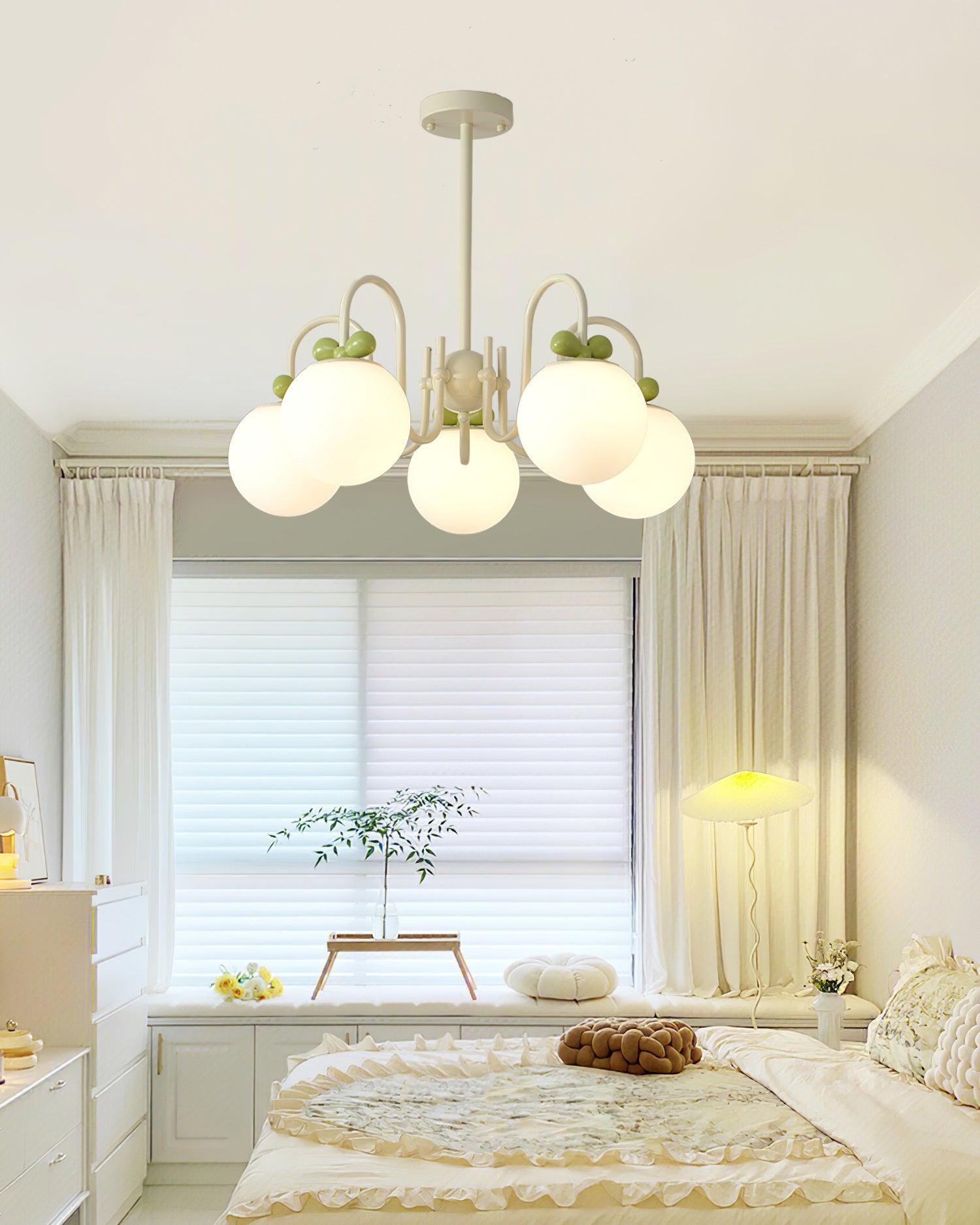 Cherry Lustre Globe Dépoli Branches Crème - Neutralighting
