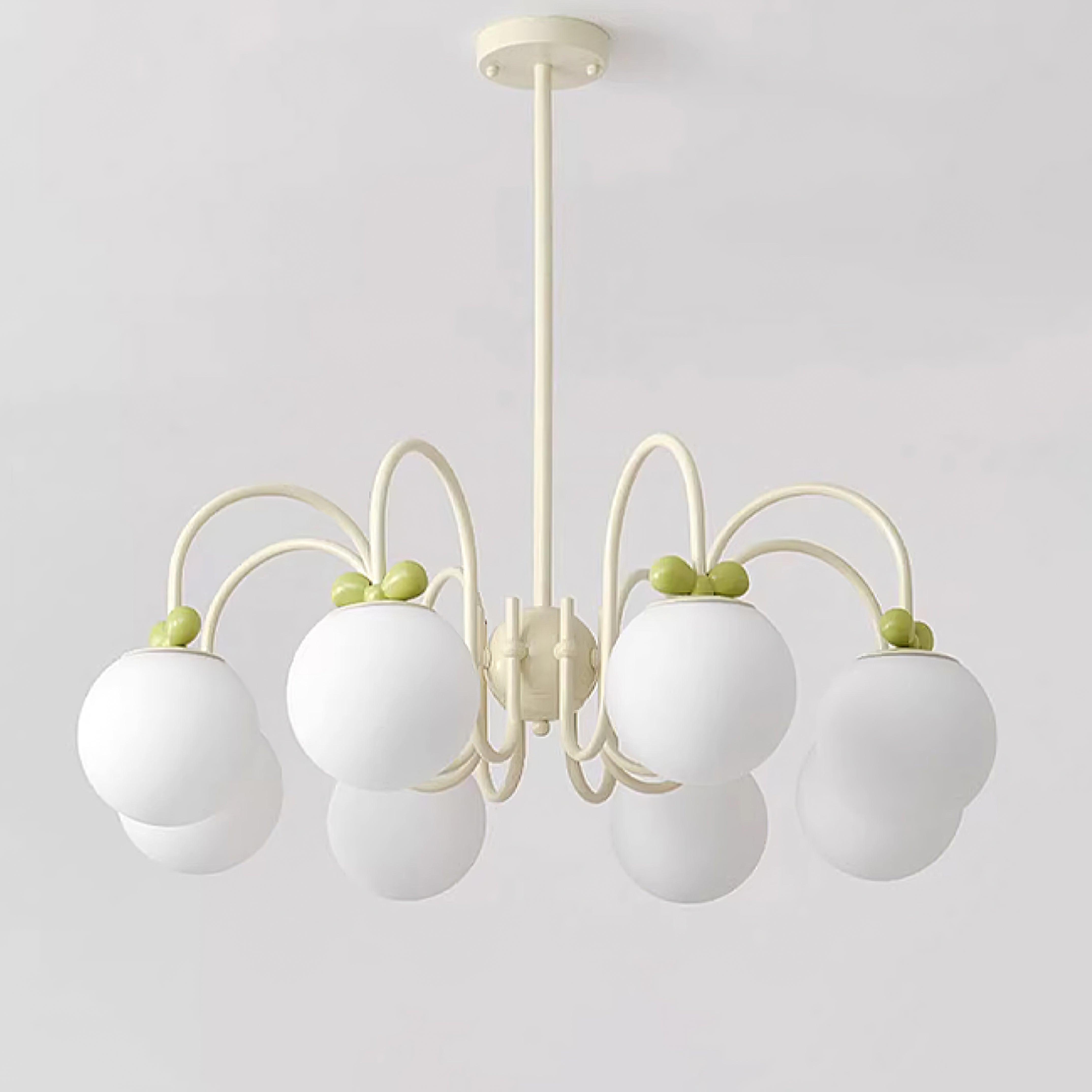 Cherry Lustre Globe Dépoli Branches Crème - Neutralighting