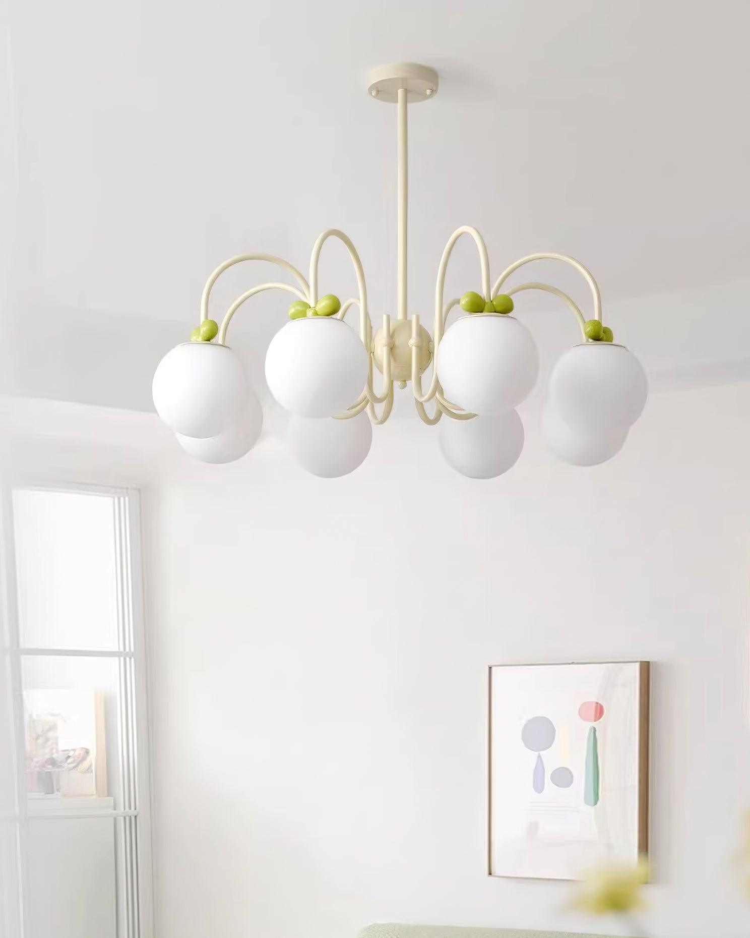 Cherry Lustre Globe Dépoli Branches Crème - Neutralighting