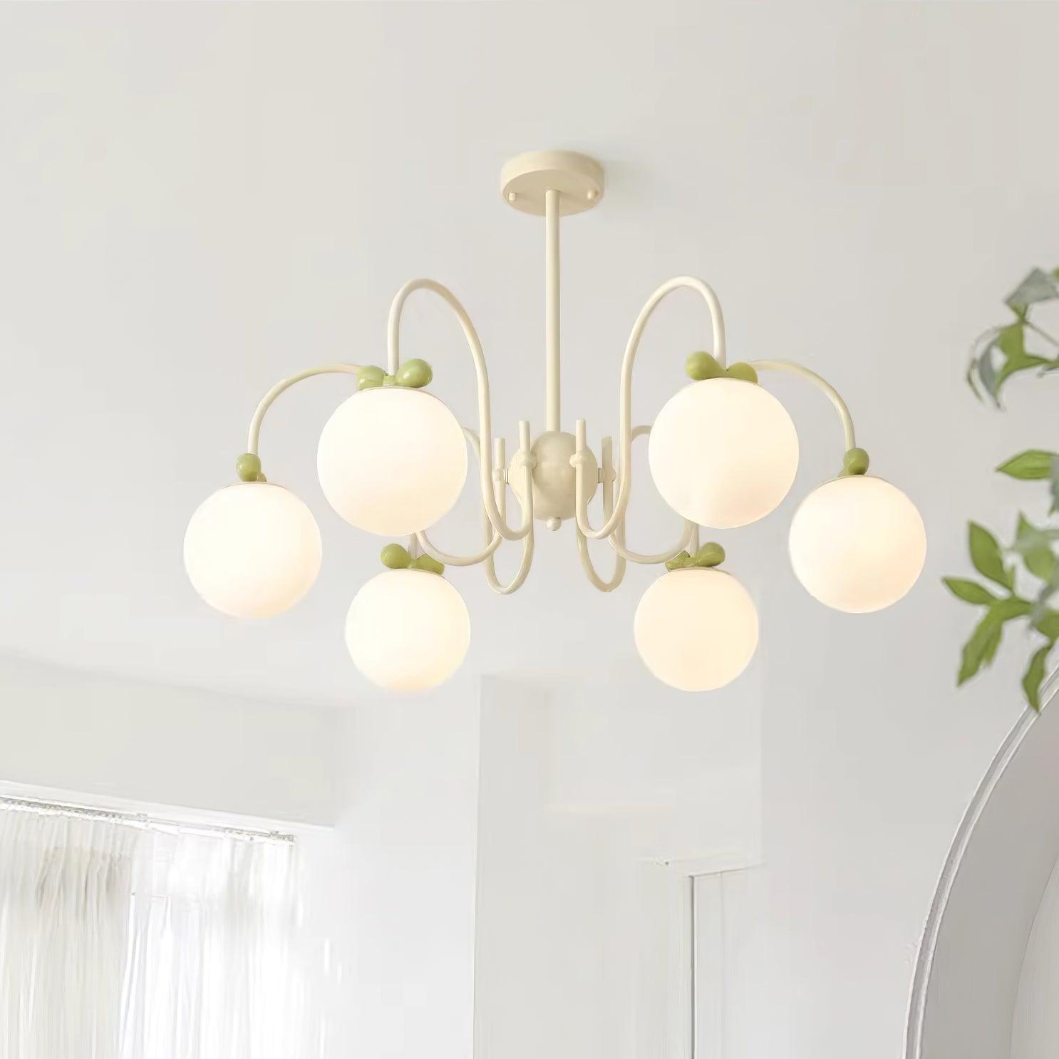 Cherry Lustre Globe Dépoli Branches Crème - Neutralighting